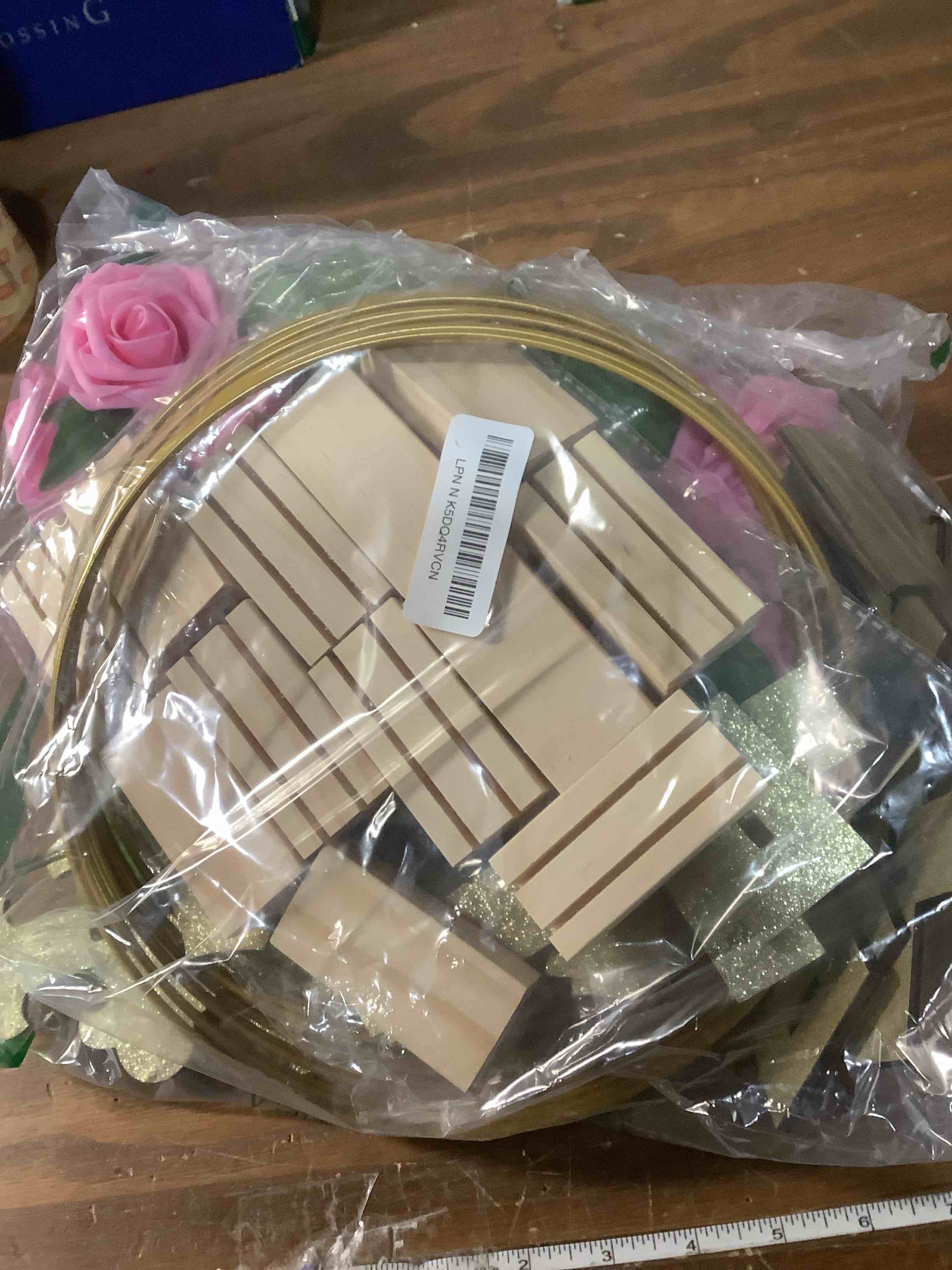 Condition photo showing Good Condition for Wesiti 48 Pcs Baptism Centerpiece First Communion Table Decoration 12 Wood Cross 12 Floral Hoop with Stand 24 Foam Rose with Stem for Baptism Baby Shower Wedding(Gold and Pink,Classic) Classic Gold and Pink