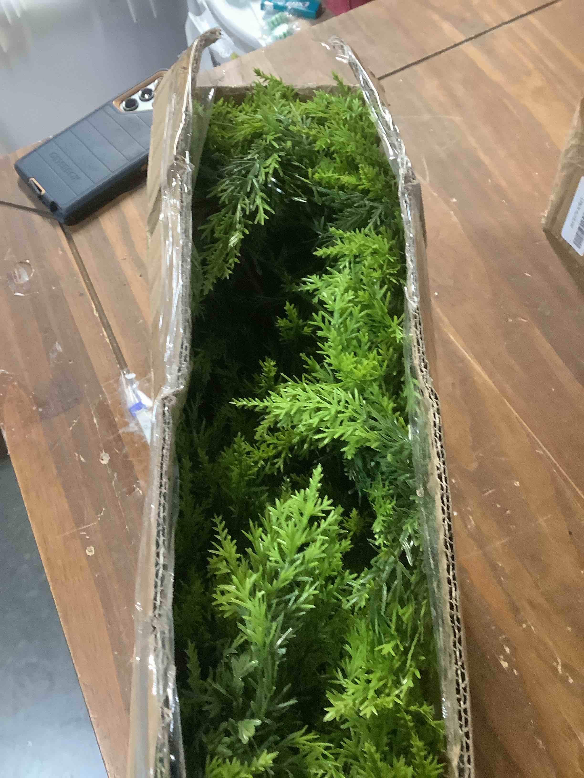 Condition photo showing Good Condition for 9FT Christmas Cedar Garland Artificial Realistic Green Faux Real Touch Winter Pine Garland for Mantle Fireplace Wall Table Indoor Outdoor Decoraiton 9FT 1