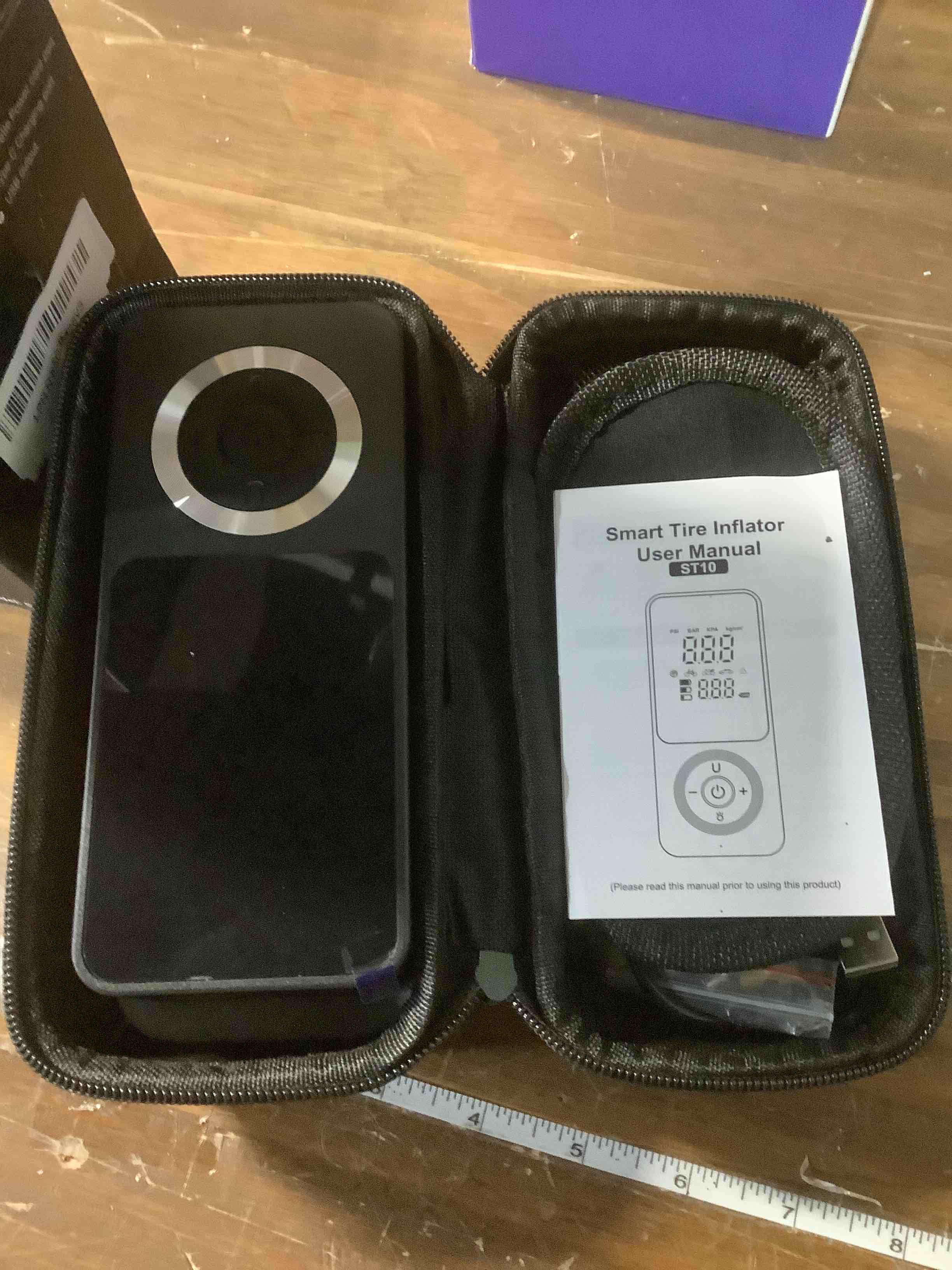 Condition photo showing Good Condition for Cordless Tire Inflator Portable Air Compressor, Smart Air Pump for Car Tire with Digital Pressure Gauge, LED Light, 12V Car Power Adapter, Storage Box, Car, Motorcycle, Ball, BikePump Obsidian