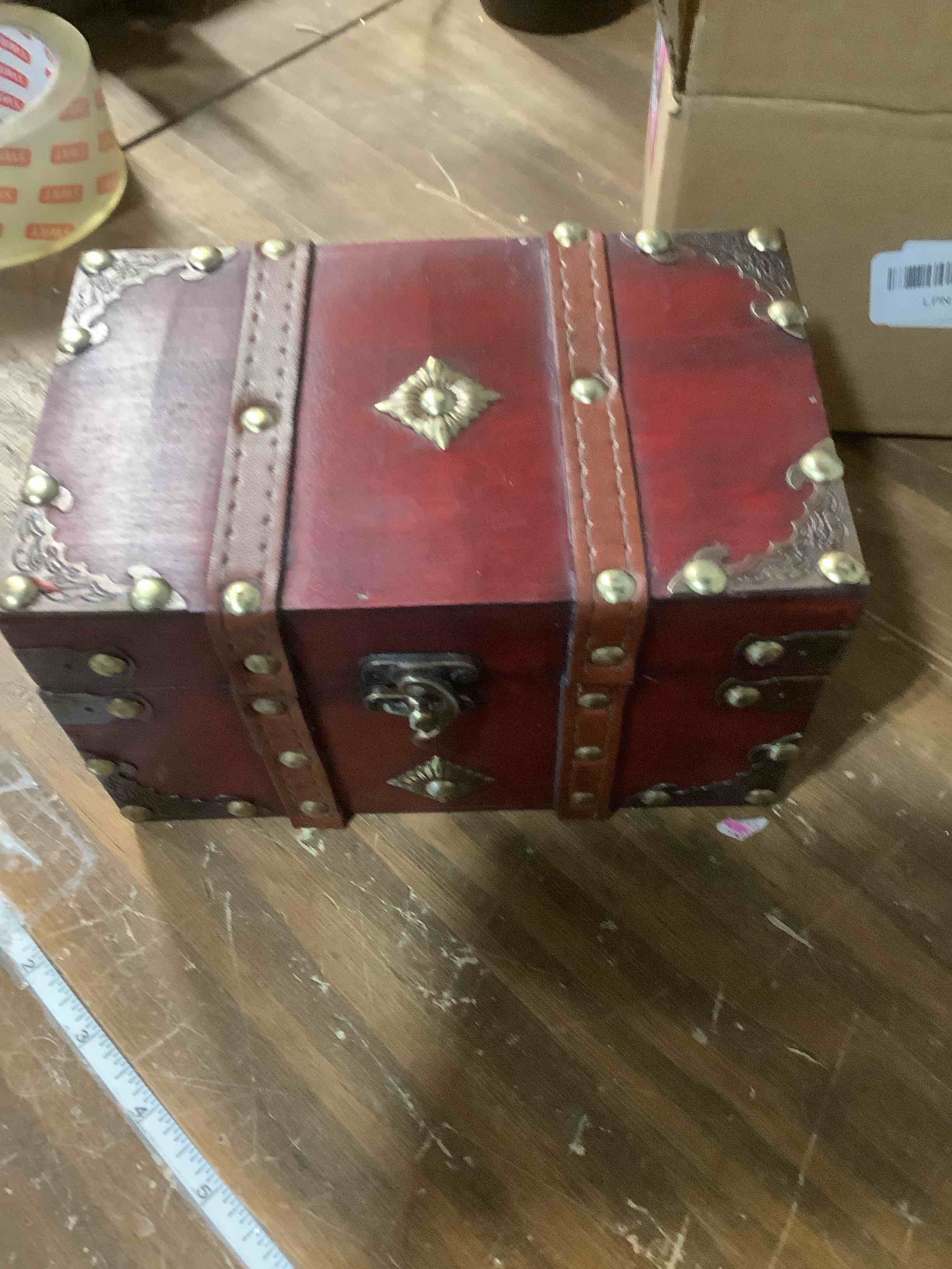 Condition photo showing Good Condition for Wooden Jewelry Box, Classical Wood Jewlery Box Jewelery Storage Box Case Holder Jewellery Chest Organizer Mom Gifts Mothers Day Gift for Women Girls Ring Necklace Earring Medium