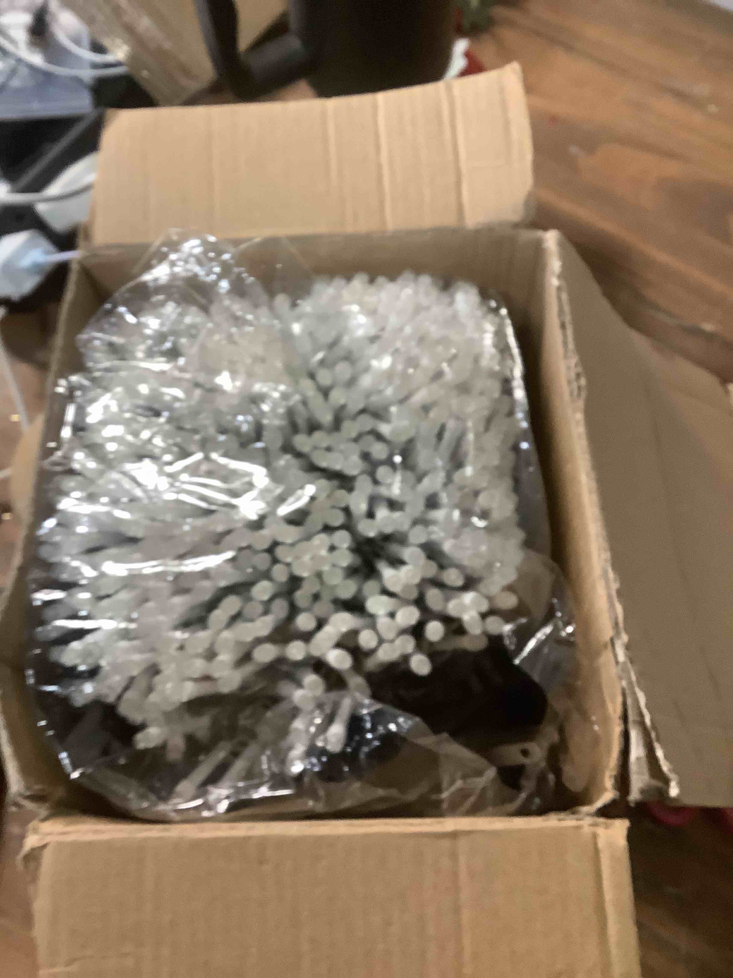 Condition photo showing Good Condition for 355FT 900 LED Blue and White Christmas Lights, Extra Long Outdoor String Lights Waterproof, Timer & Memory, 8 Modes Dimmable Plug in Fairy Lights for Outside Tree Wedding Patry Holiday Decorations Blue and White 355FT 900LED