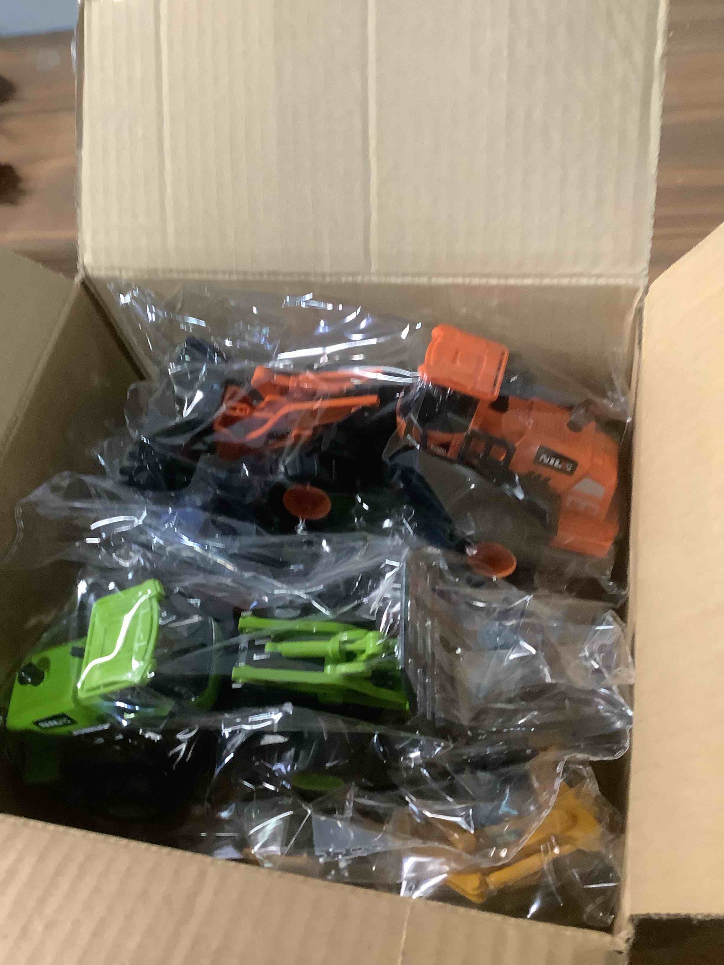 Condition photo showing Good Condition for Construction Truck Toys for Toddlers: Push Go Truck Sandbox Excavator Toy Trucks Vehicles Snow Plow Toy Truck Bulldozer Road Roller Birthday Gift for 3 4 5 6 Years Old