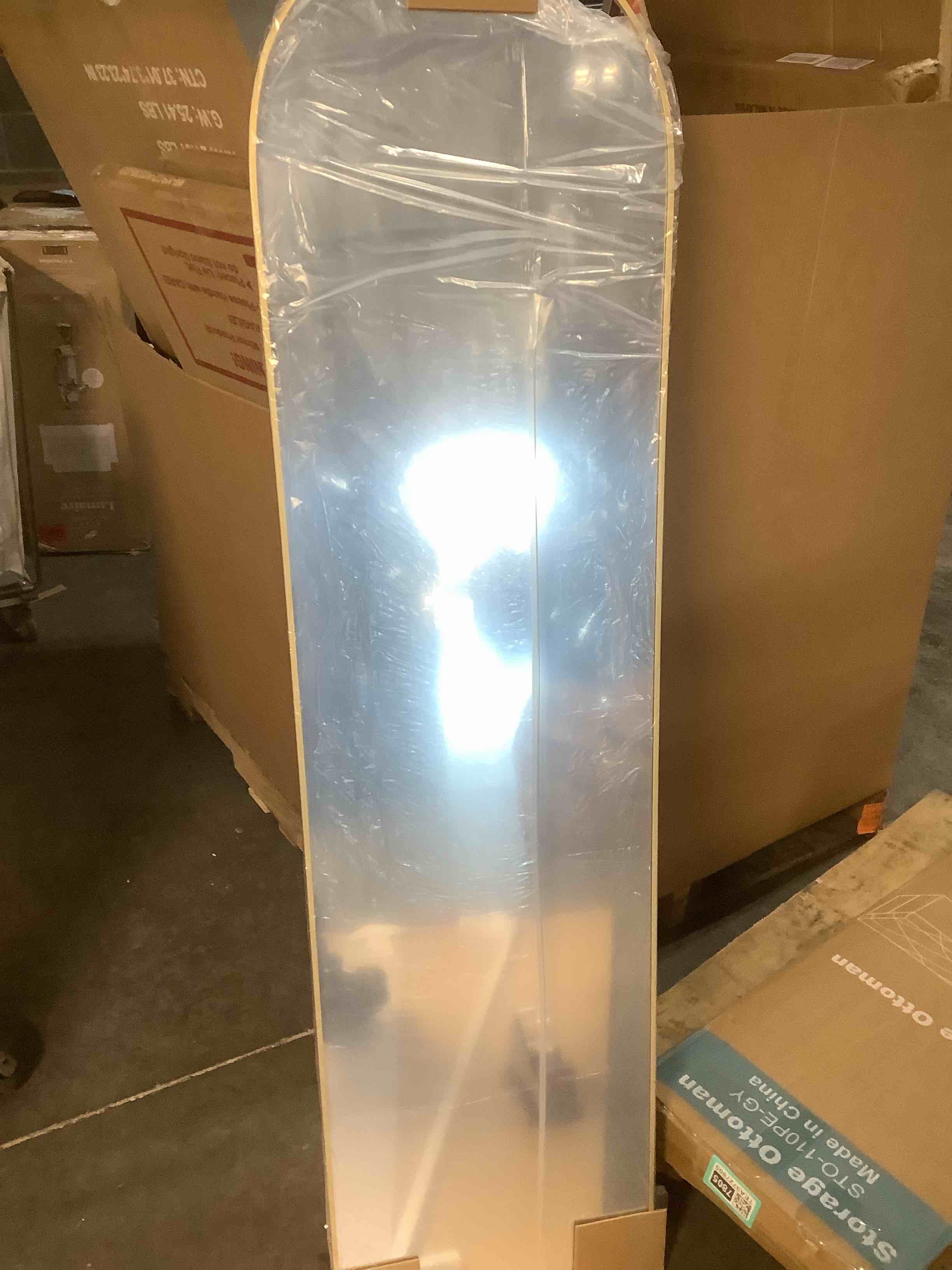 Condition photo showing Good Condition for Arched Mirror Full Length, Upgraded 16"x59" Body Wall Mirrors with Shatter-Proof Glass, Floor Standing, Hanging or Leaning, Tall Arch Mirror with Stand Aluminum Alloy Frame for Bedroom Cloakroom