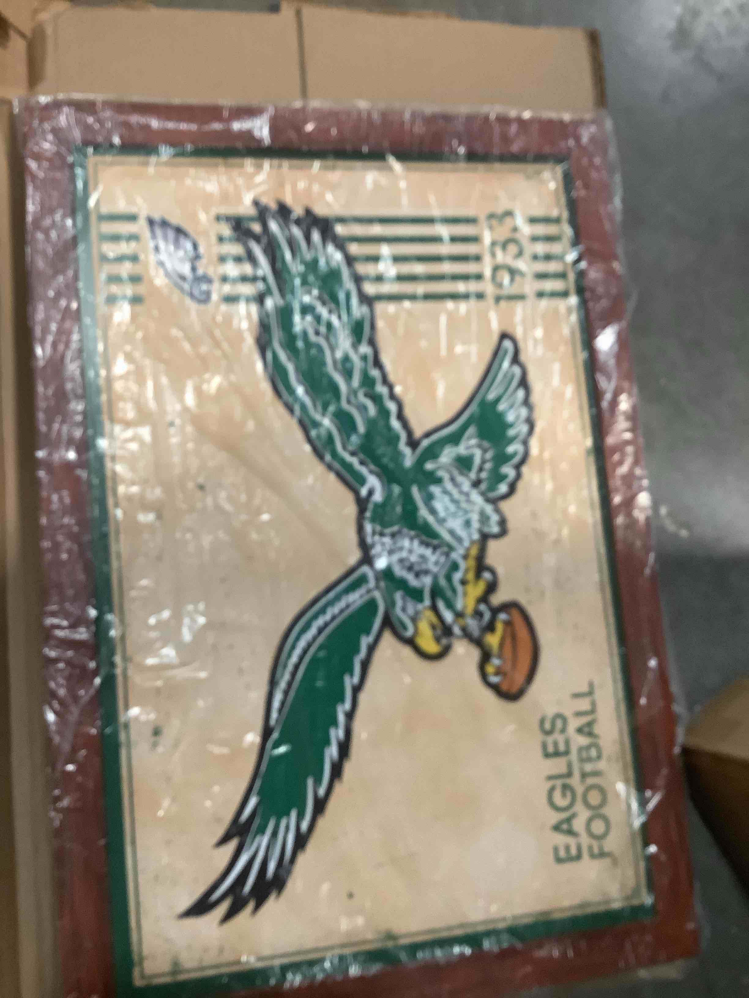 Condition photo showing Good Condition for SIMiLAR PRODUCT - FRAMED Trends International NFL Philadelphia Eagles - Retro Logo 14 Wall Poster, 14.72" x 22.37", Stretched Canvas