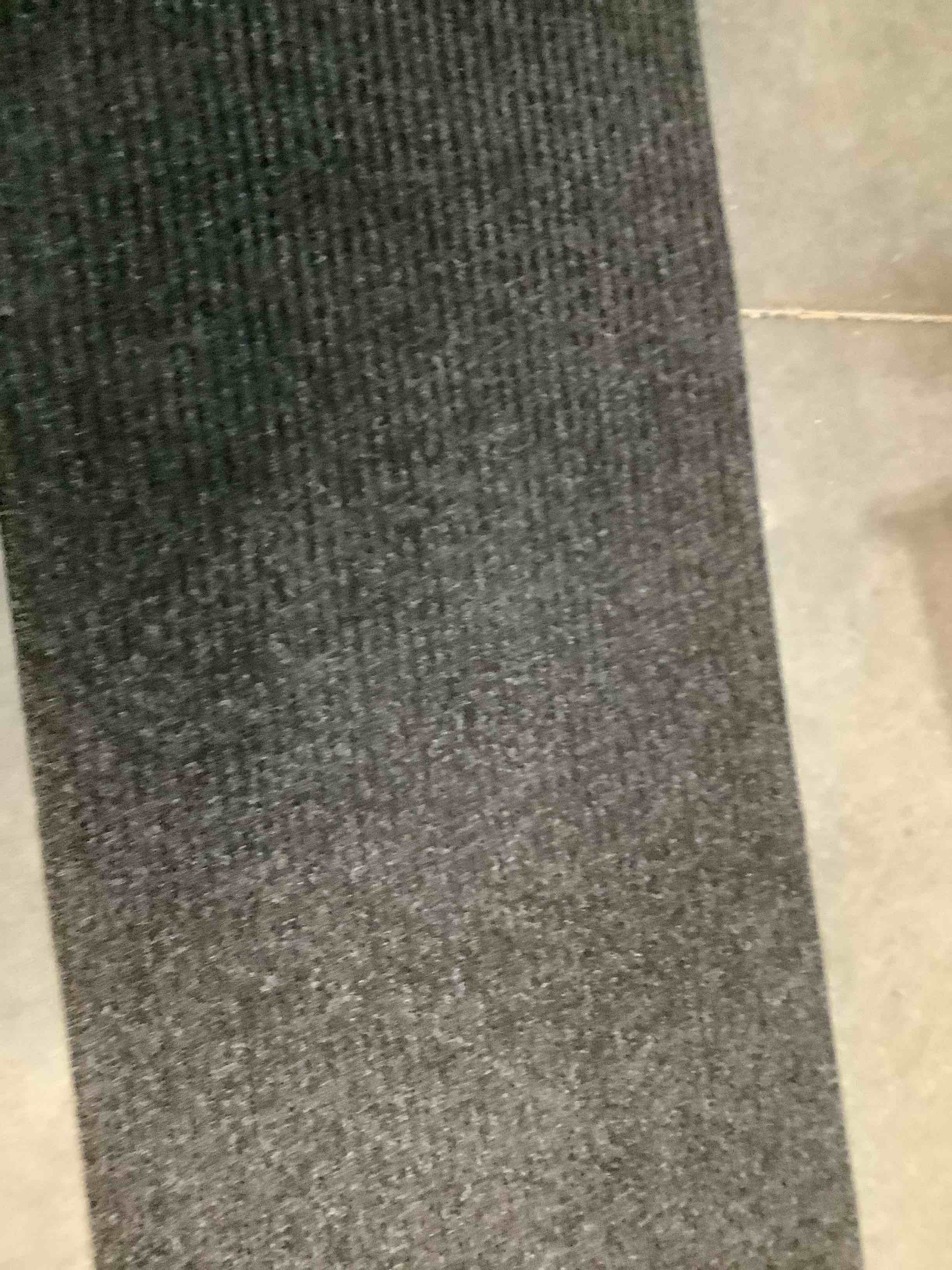 Condition photo showing Good Condition for Custom Size Runner Rug 2 ft x 8 ft, 2-82ft Carpet Runners Hallway Entryway Kitchen Garage Laundry Room Area Rugs with Non-Slip Rubber Backing, Gray with Black Stripe