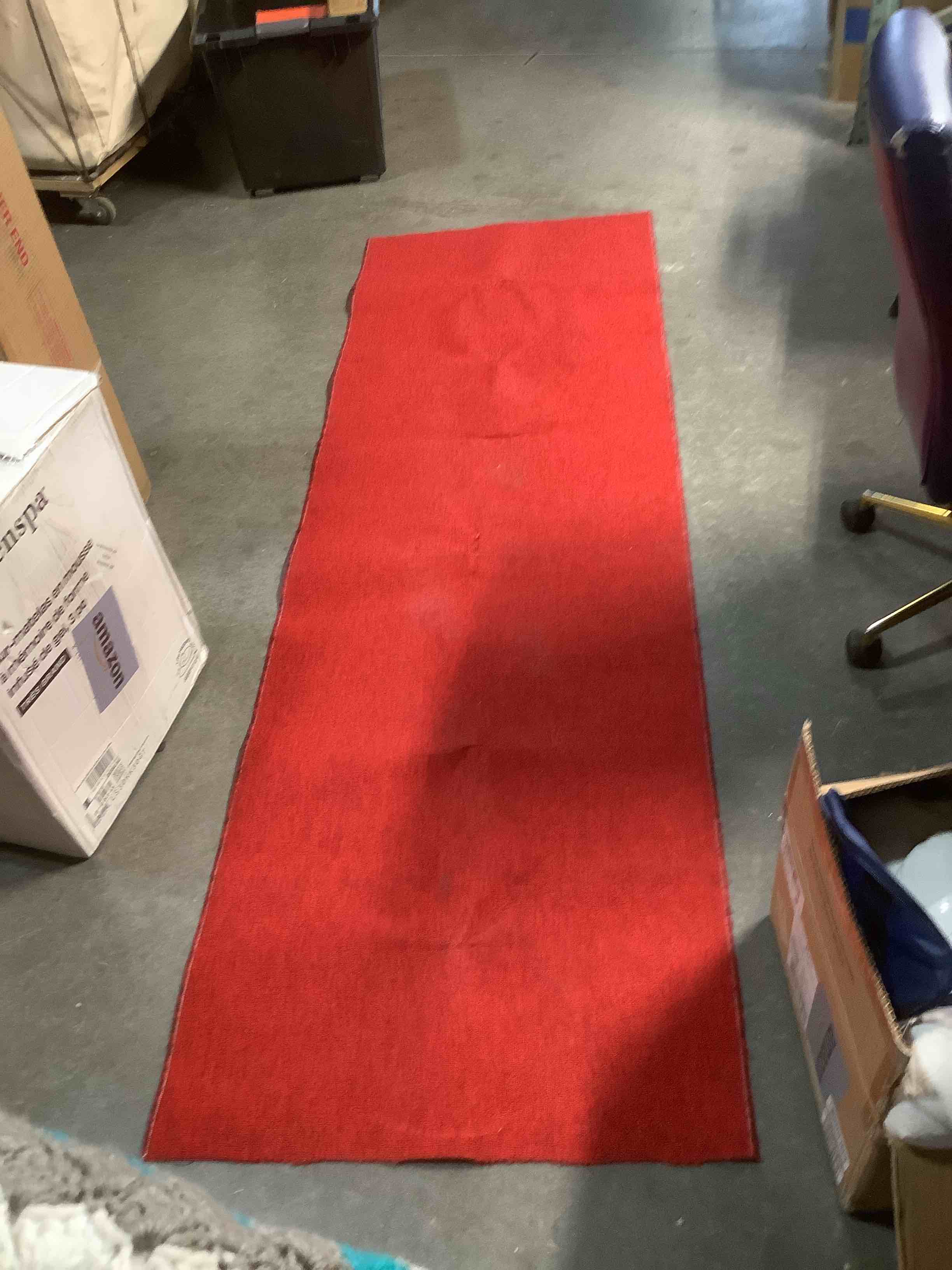 Condition photo showing As Is for SIMILAR PRODUCT - CUT DOWN TO 8ftHOMBYS 450 GSM Extra Thick 3x15 ft Red Carpet Runner for Partys & Events, Heavy-Duty Felt Aisle Runway Rug for Steps, Prom Proposal & Wedding Ceremony Decorations, Hollywood Oscars for VIP Awards 3' x 15' (Rectangular) Red