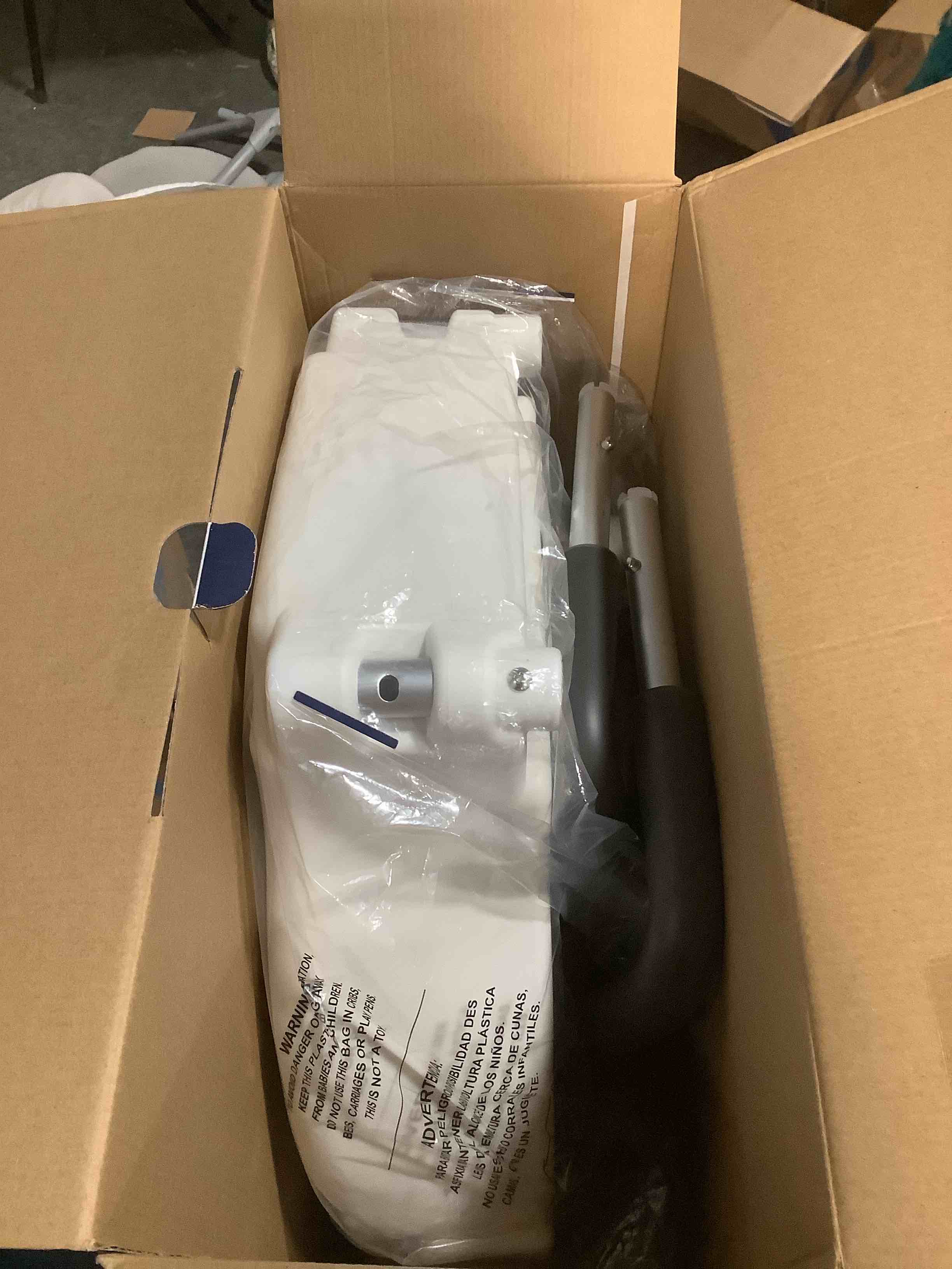 Condition photo showing Good Condition for Drive Medical 2-in-1 Raised Toilet Seat with Removable Padded Arms - Elevated Bathroom Safety Support - Secure Locking Attachment - Easy Height Assistance - Durable Plastic Construction Standard