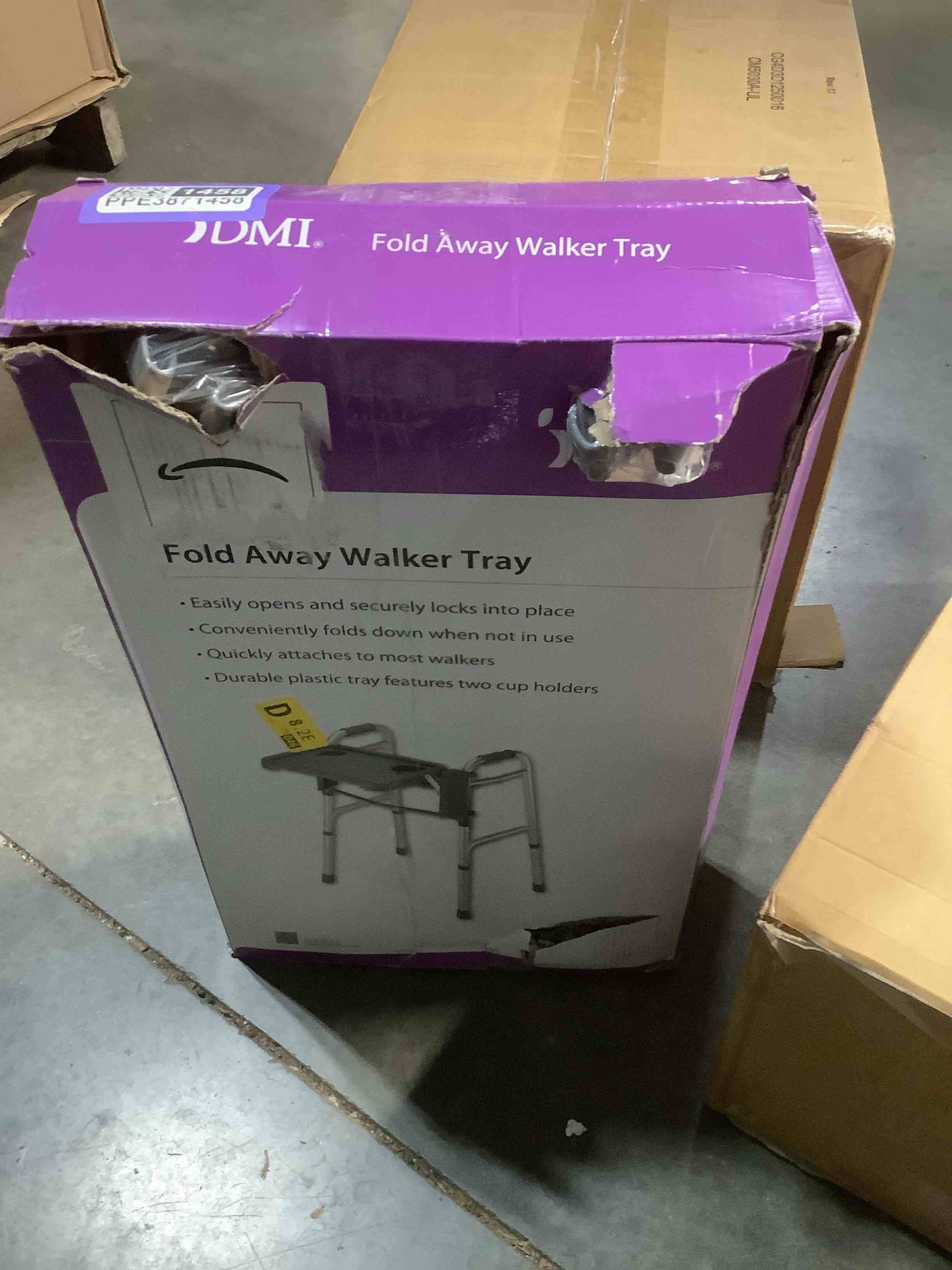 Condition photo showing Good Condition for DMI Walker Tray  Rollator Tray  Mobility and Walker Accessory Tray Table Fits Most Standard Walkers  Folding with Two Cup Holders and Tool Free Assembly  16 x 11.8