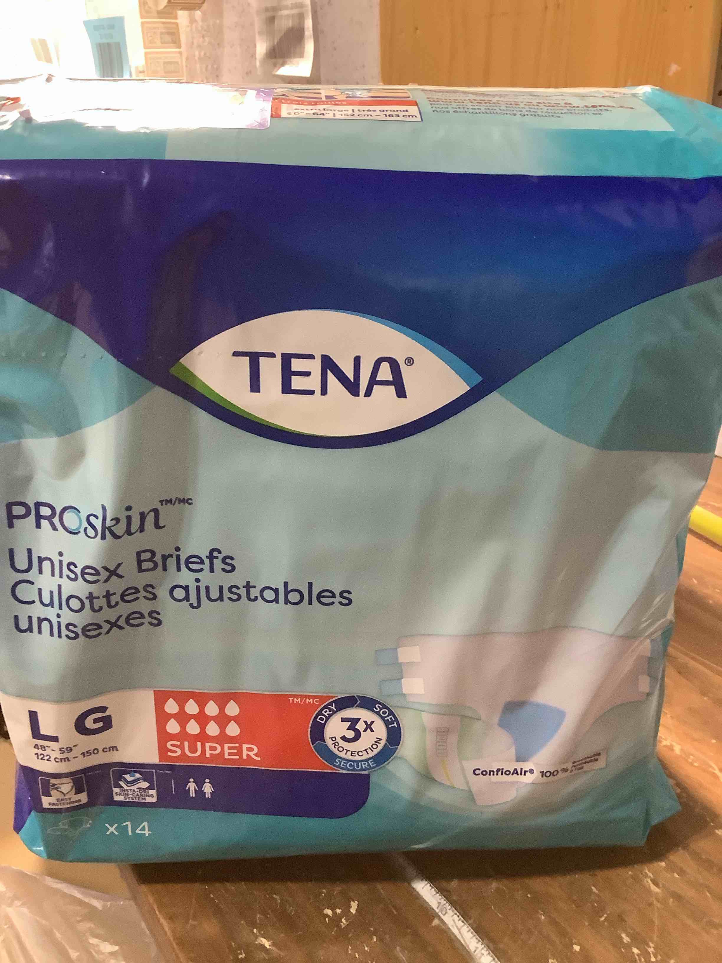 Condition photo showing Good Condition for TENA ProSkin Unisex Adult Diapers with Tabs, Maximum Absorbency, Large, 14 ct Large 14