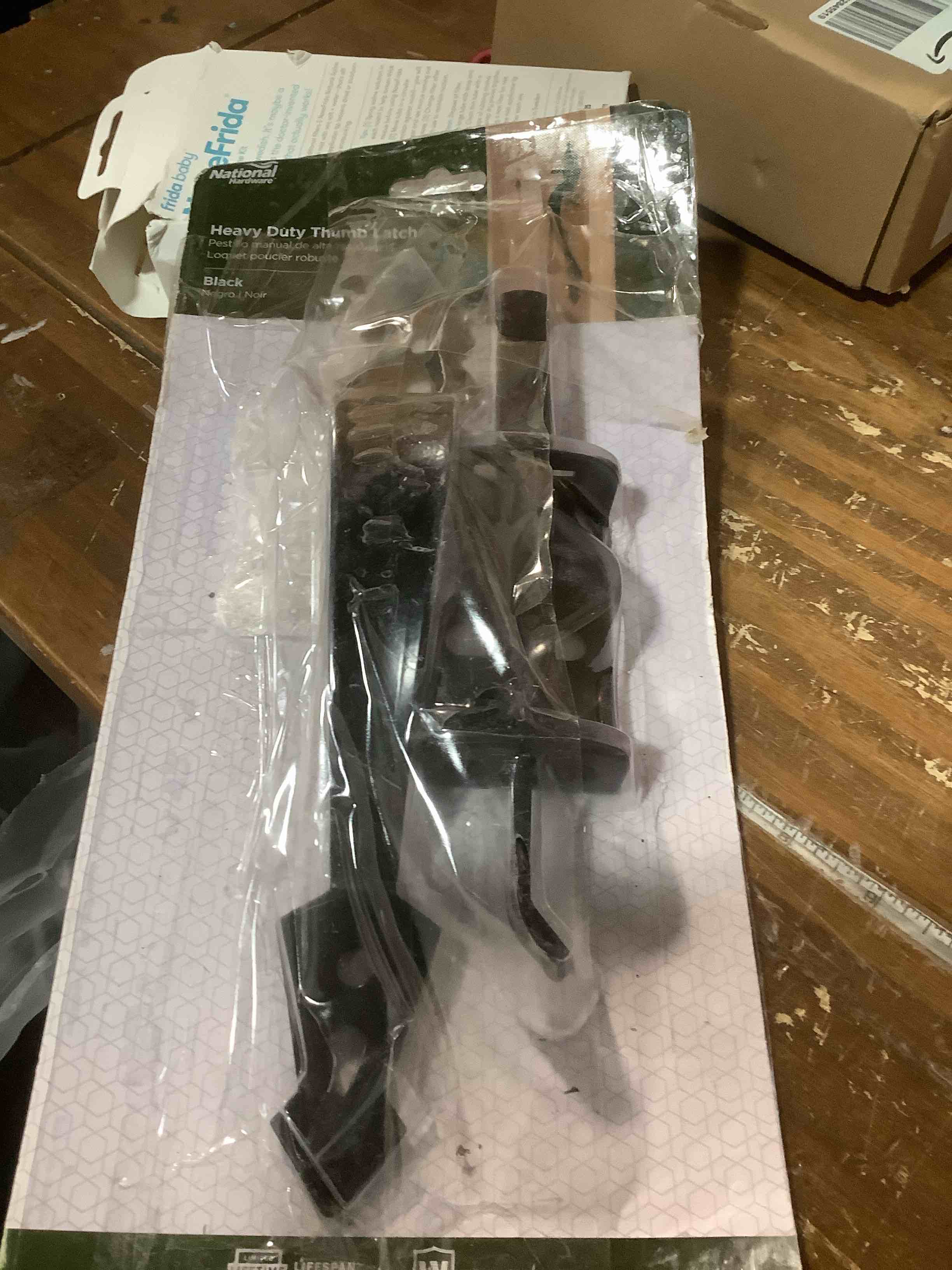 Condition photo showing Good Condition for National Hardware N109-040 Swinging Gate & Door Thumb Latch, Heavy Duty, Coated with WeatherGuard Protection, Black