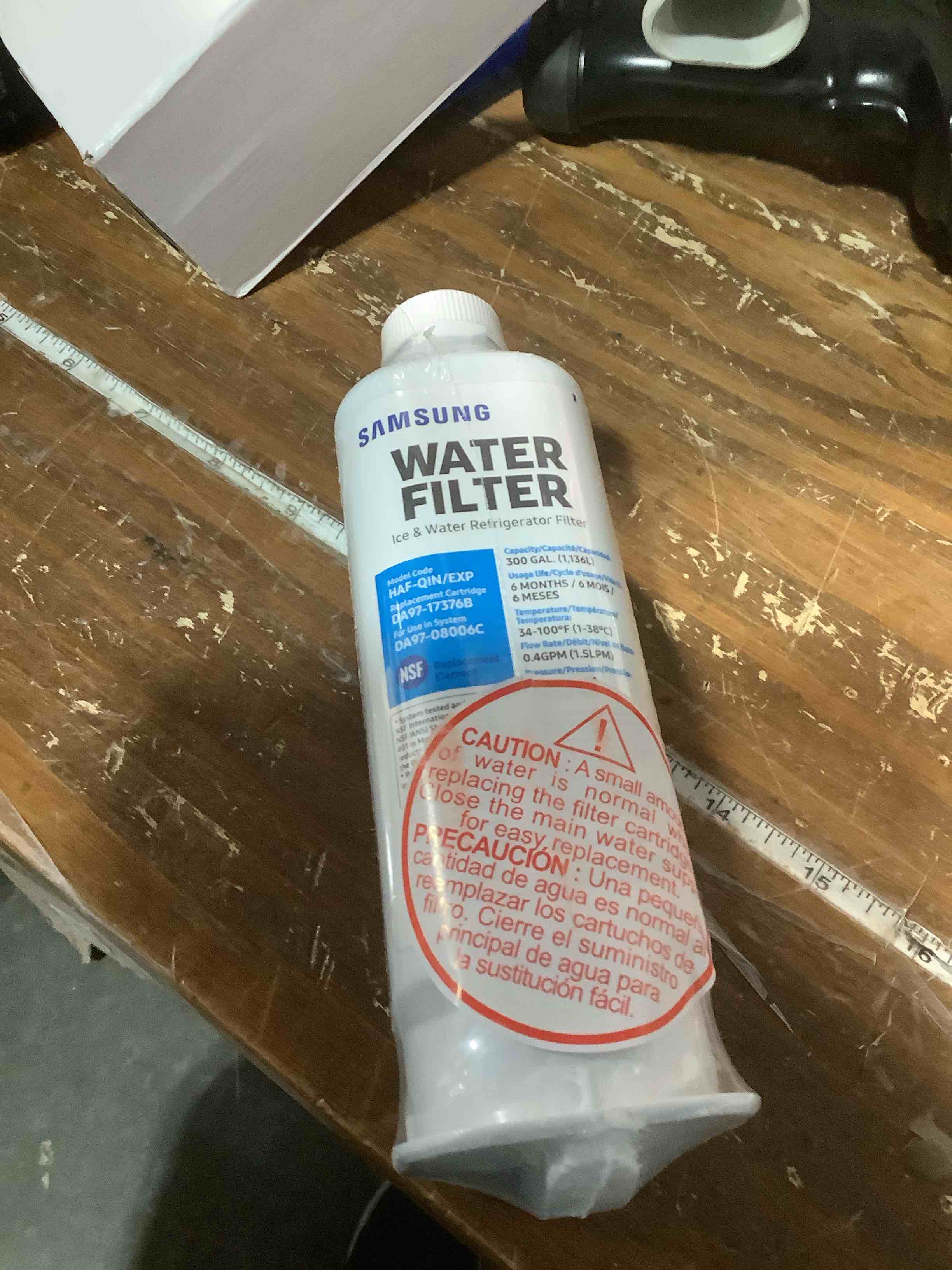 Condition photo showing New/Like New for SAMSUNG Genuine Filter for Refrigerator Water and Ice, Carbon Block Filtration, Reduces 99% of Harmful Contaminants for Clean, Clear Drinking Water, 6-Month Life, HAF-QIN/EXP, 1 Pack