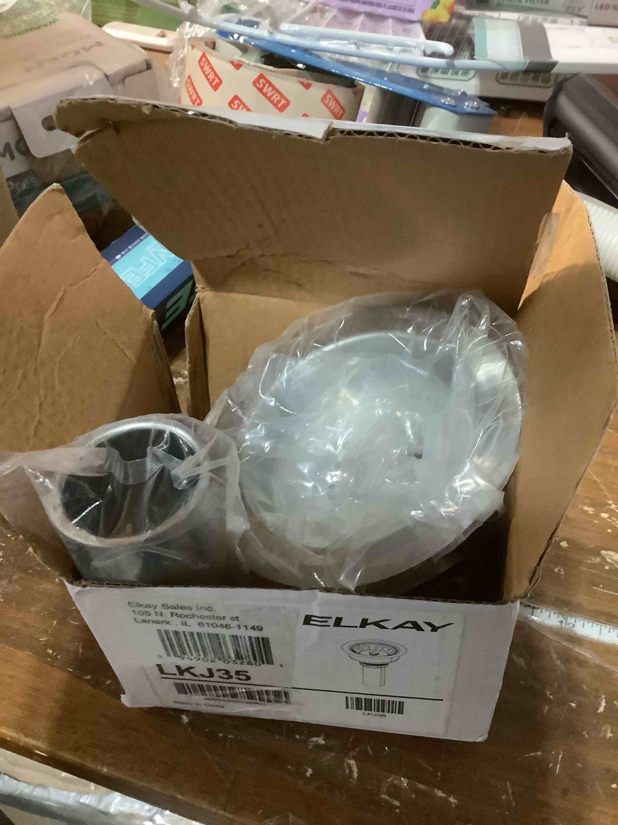 Condition photo showing Good Condition for Elkay LKJ35 3-1/2" Drain Fitting with Stainless Steel Body and Strainer Basket, Matte Finish