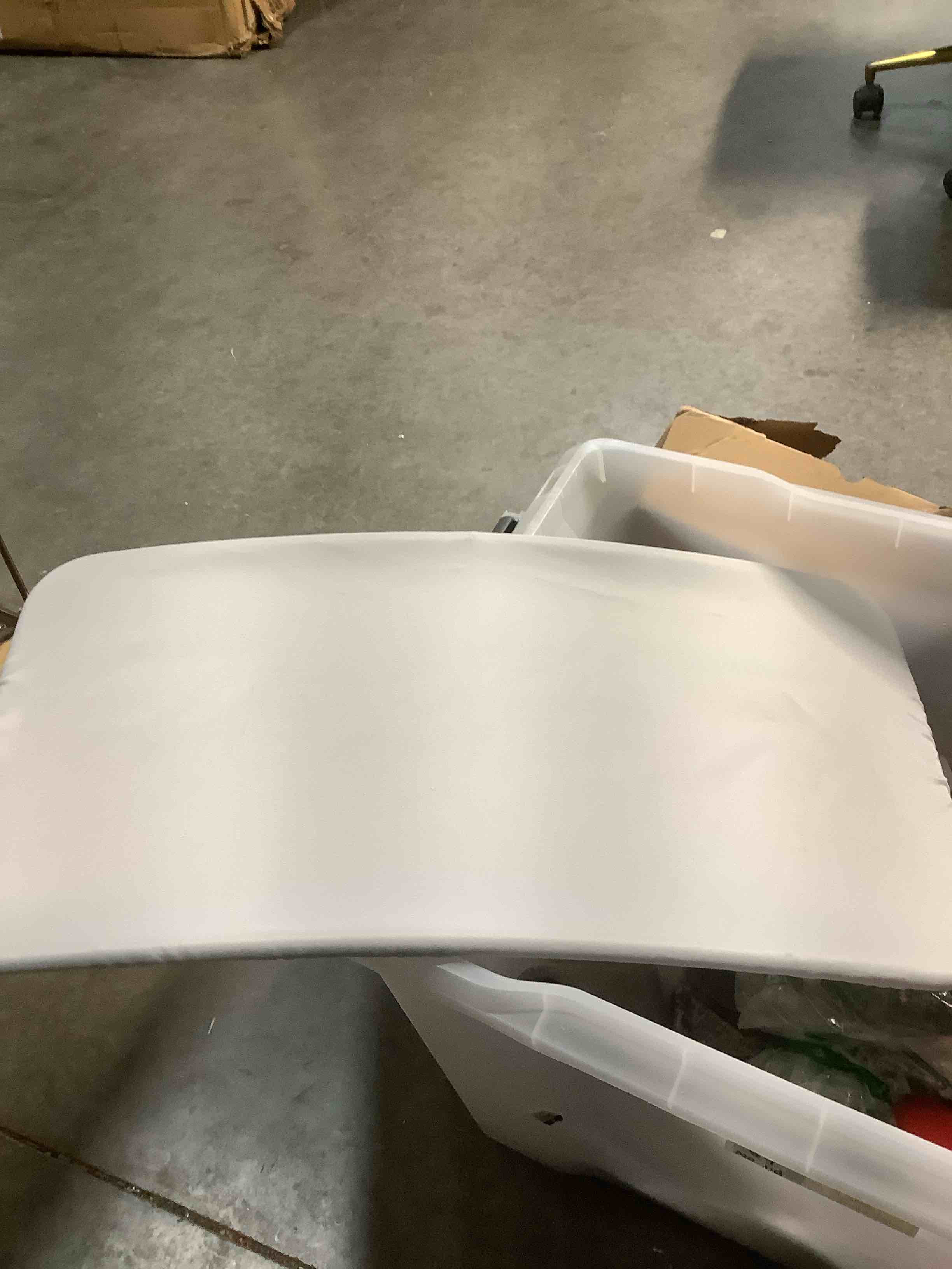 Condition photo showing Good Condition for Children’s Factory Bye-Bye Bus Canopy for Kids Wagon, Buggy, Outdoor Sun Protection for Toddlers, 27" x 14" x 16", Grey