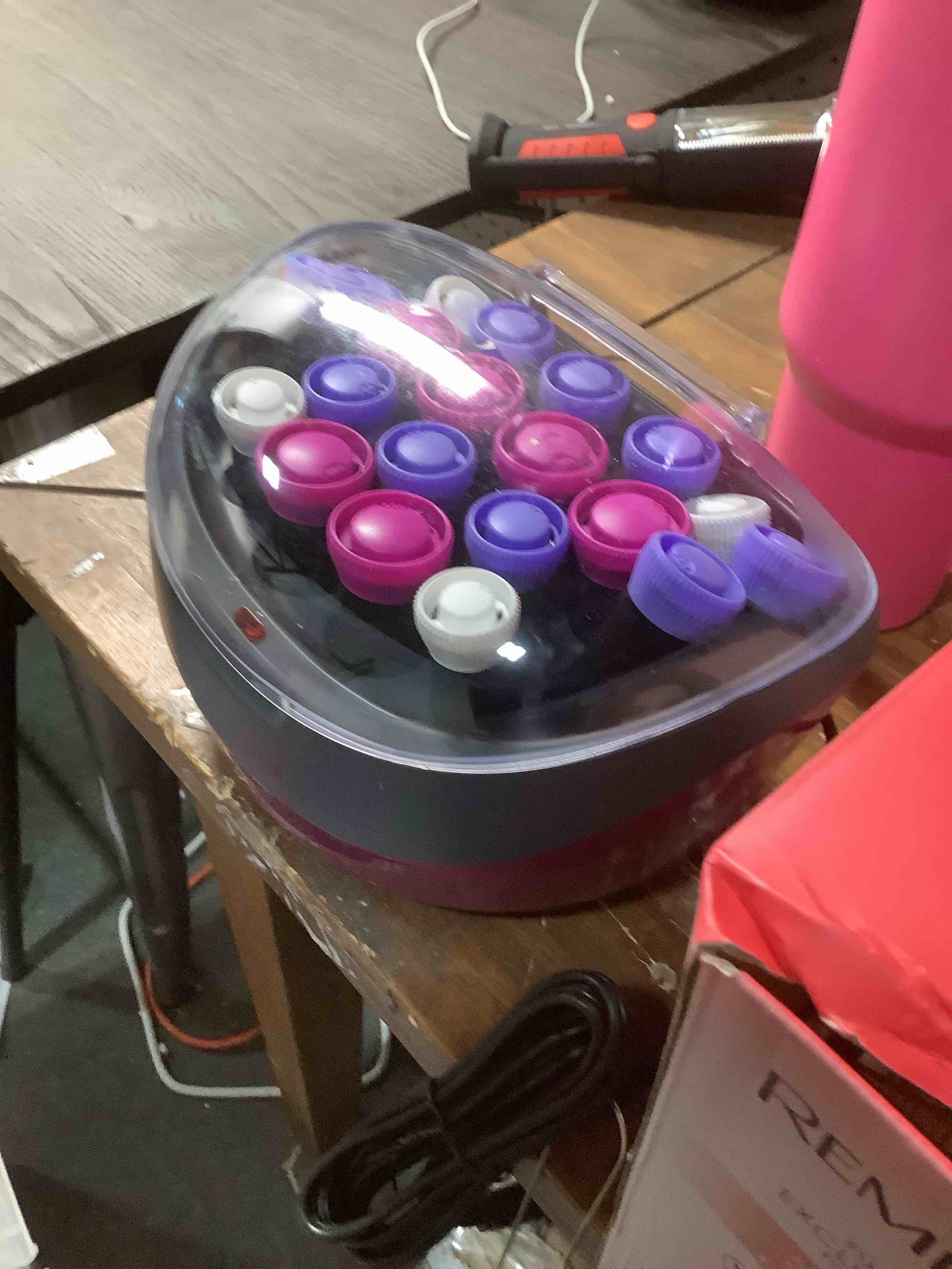 Condition photo showing As Is for Remington Ionic Conditioning Hair Setter, 20 Velvet Hair Rollers, 6 Large (1¼”), 10 Medium (1"), 4 Small (¾”), Blowout Style Hair Curlers