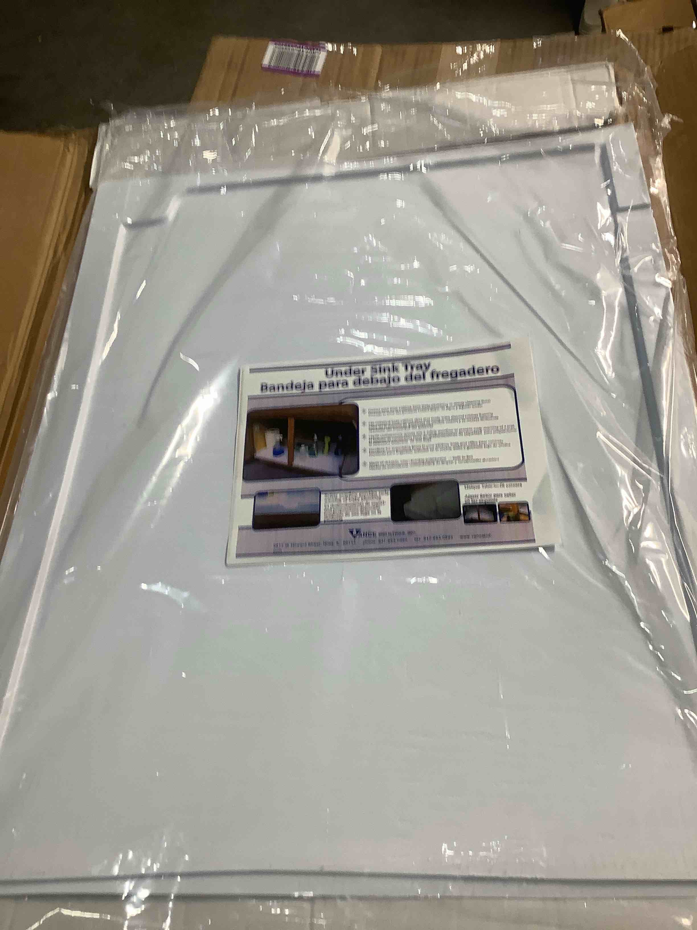 Condition photo showing Good Condition for SIMILAR PRODUCT WHITE Under Sink Mats for Kitchen Waterproof, 34" X 22" Or Smaller Cut to Fit Under Sink Drip Tray for Kitchen Bathroom Cabinets, Silicone Liner Hold Up to 3.3 Gallons Liquid - Grey