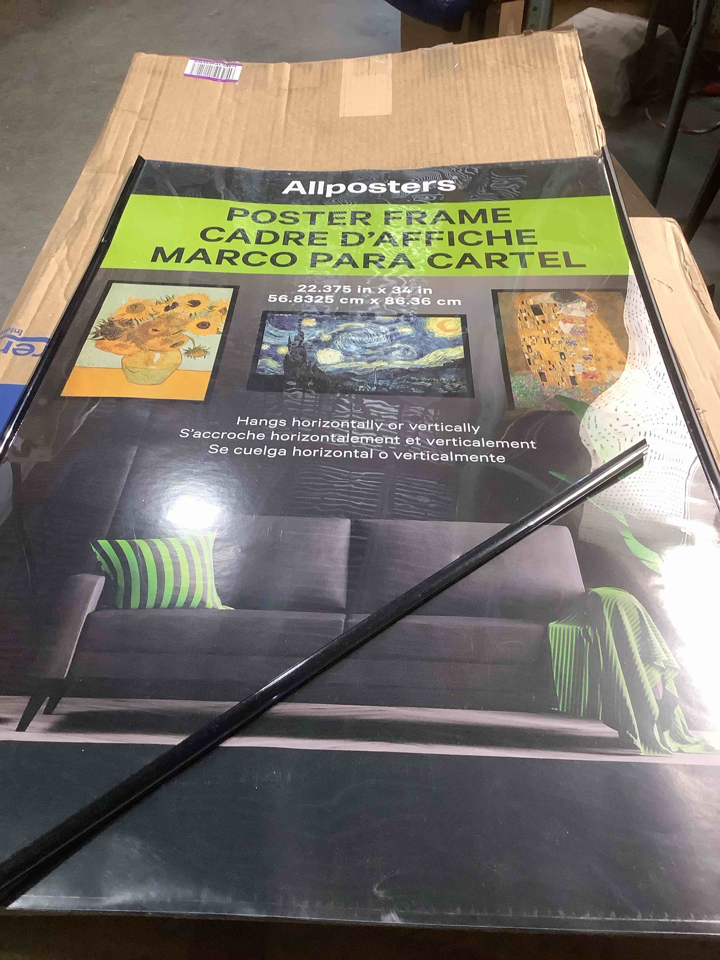 Condition photo showing As Is for Trends International Allposters Standard Poster Frame (22.4 x 34), Black