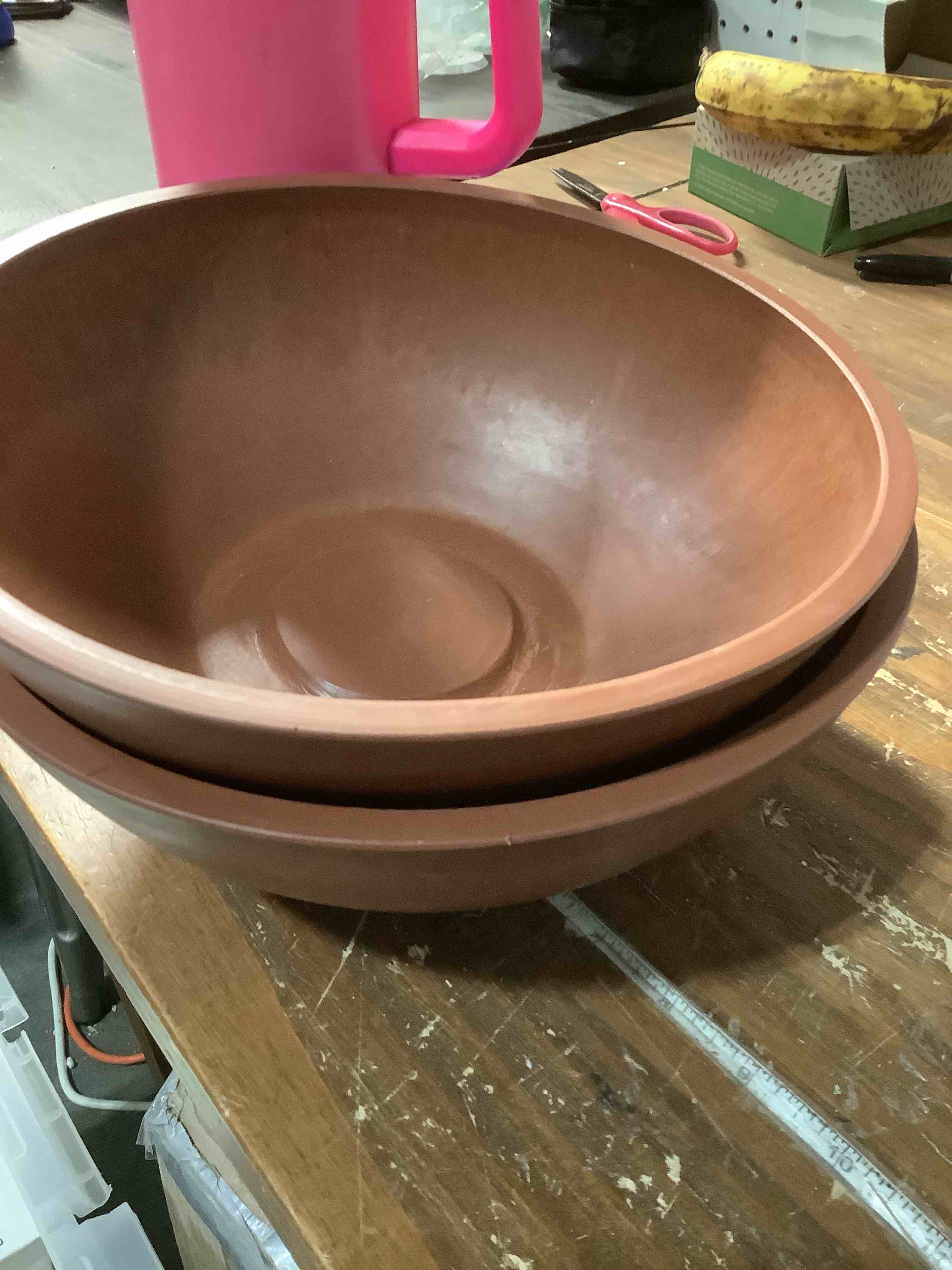 Condition photo showing Good Condition for PSW Pot Collection M30TC 8-inch Plastic/Stone/Wood Composite Low Bowl Planter – No Drainage Hole (Drillable), Shallow Indoor/Outer Pot for Succulents, Bonsai, Fairy Gardens, Herbs, Terra Cotta Color