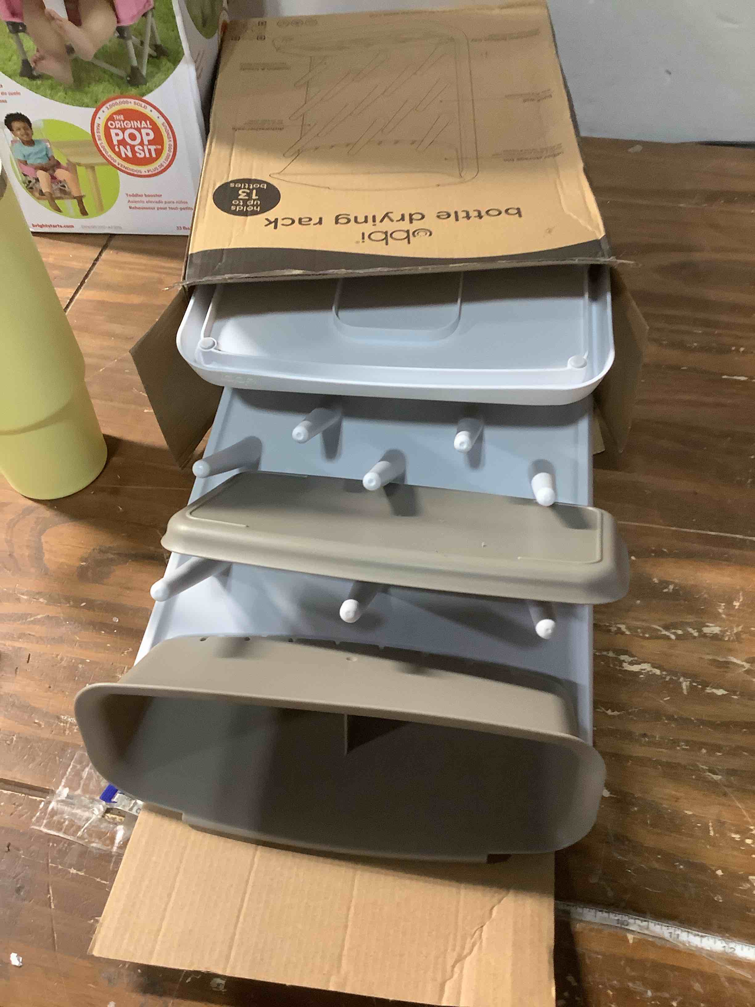 Condition photo showing Good Condition for Ubbi Vertical Baby Bottle Drying Rack, Space Saving Countertop Drying Rack Baby Accessory, Gray Gray Bottle Drying Rack