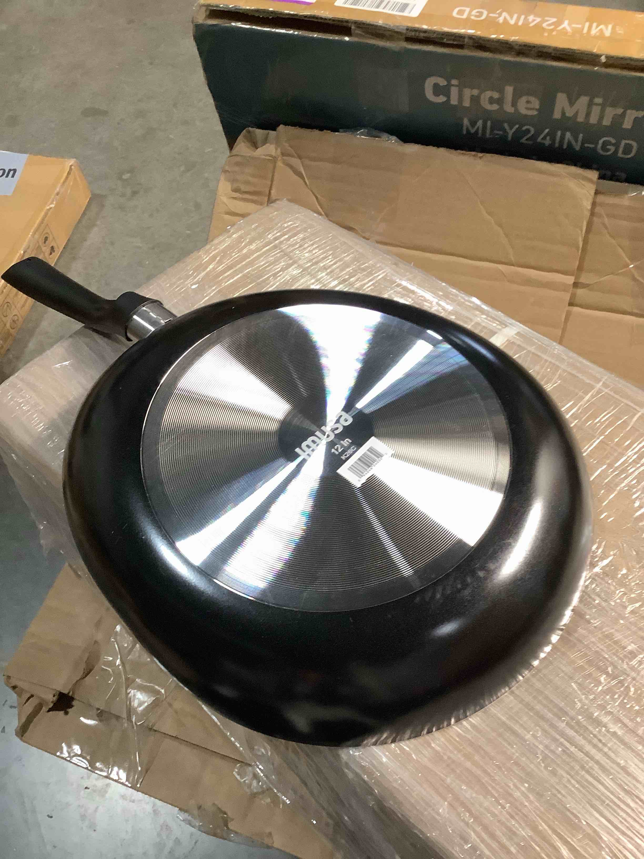 Condition photo showing As Is for IMUSA 12-Inch Ceramic Nonstick Frying Pan – Large Gray Aluminum Skillet with Cool-Touch Handle, Ideal for Sautéing, Stir-Frying & Searing– Healthy Non-Stick Cookware for Home Kitchen