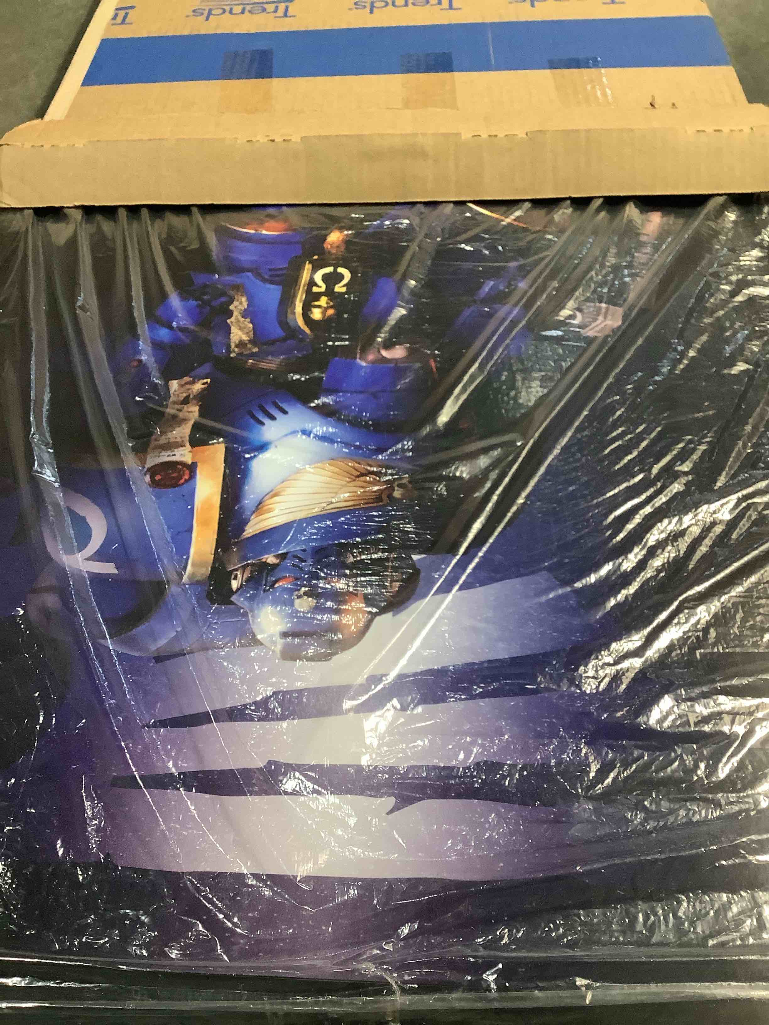 Condition photo showing As Is for Warhammer 40K - Ultramarine Wall Poster, 34L" x 22.4W", Black Framed Version Black Framed Version 34"L x 22.4"W