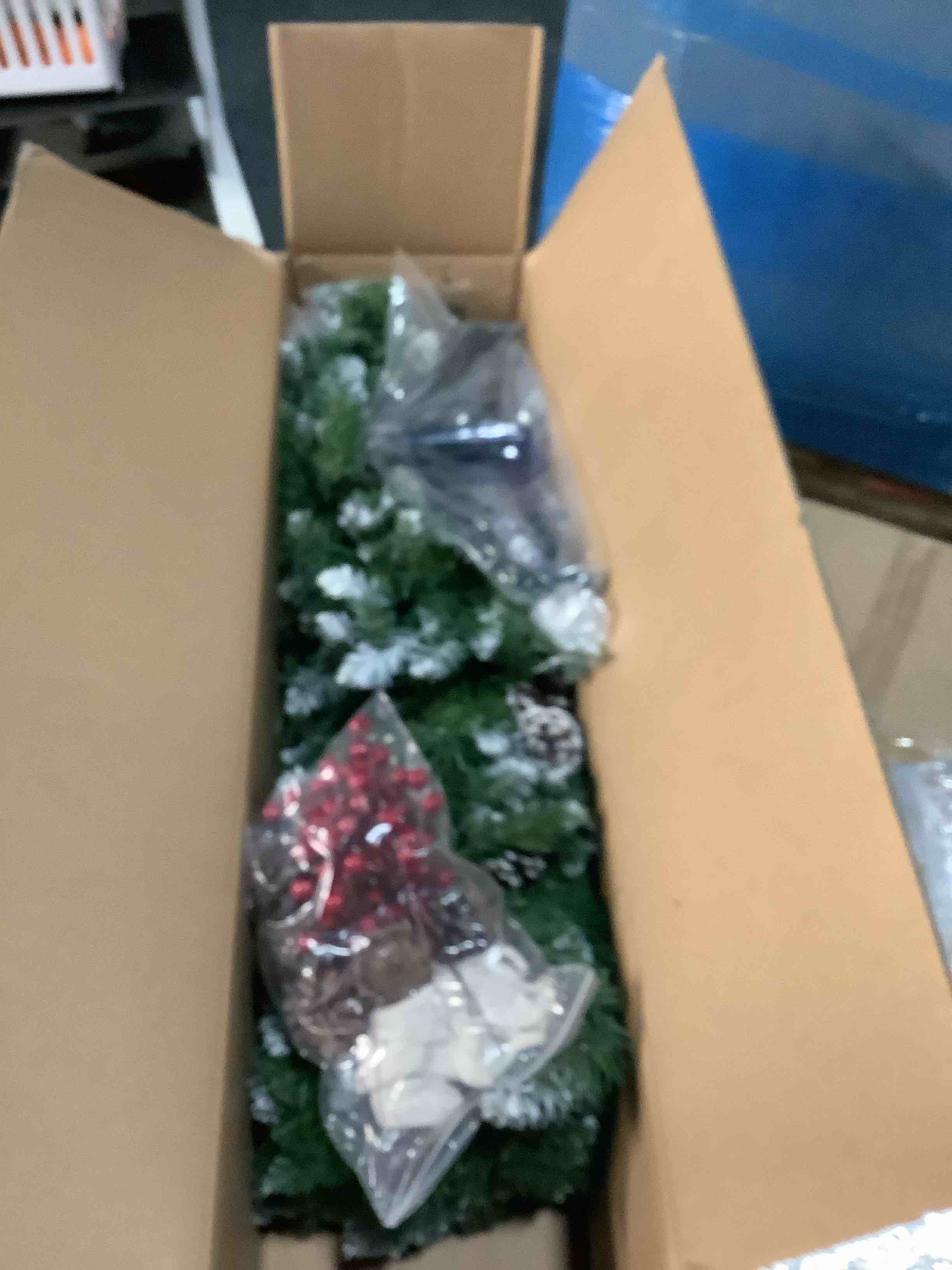 Condition photo showing New/Like New for 6ft Artificial Christmas Tree, Premium Spruce Hinge Material, Holiday Christmas Tree with Metal Hinges and Collapsible Base for Home Gatherings and Office Decorations 6ft Green?white