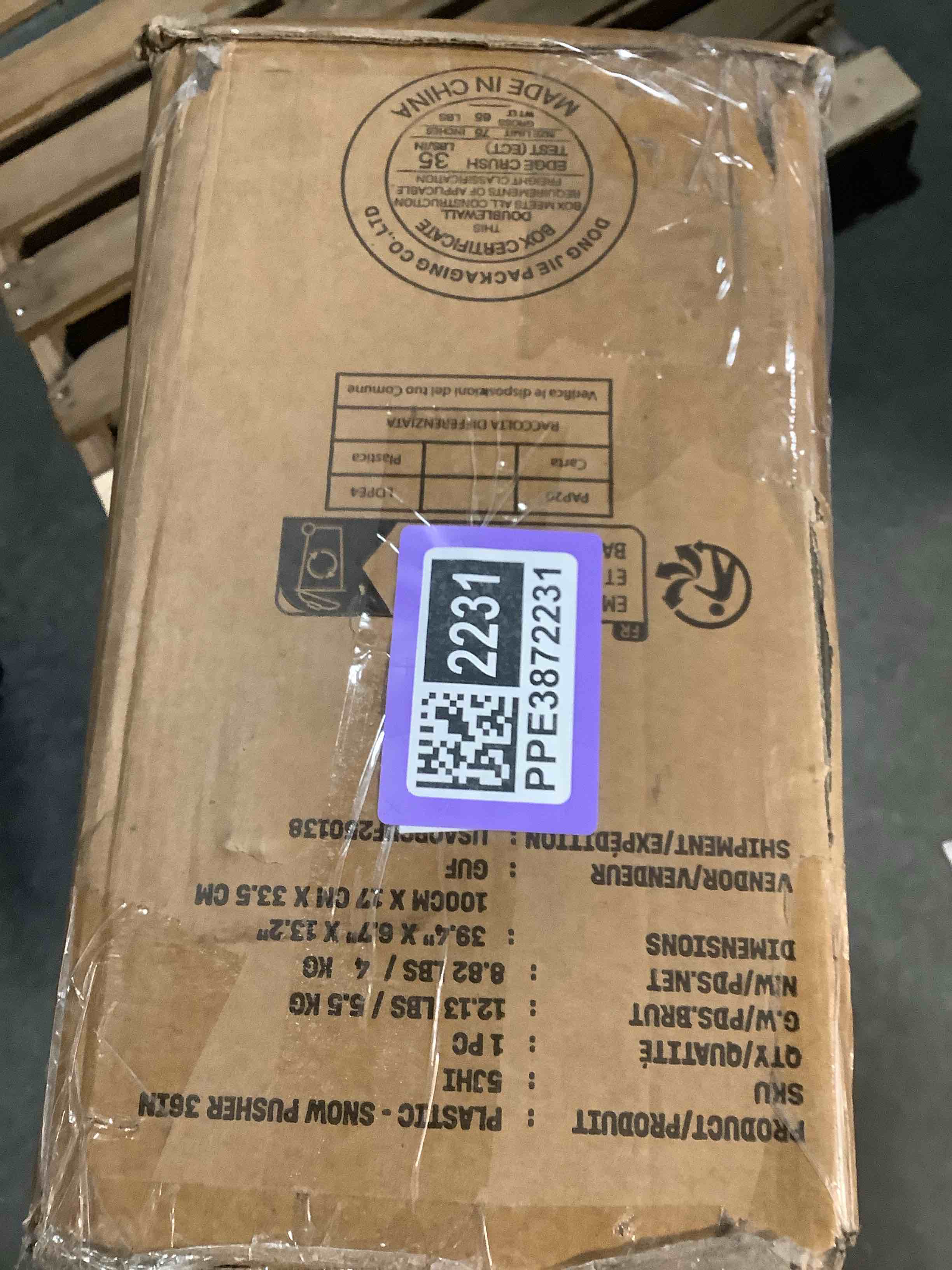 Condition photo showing Good Condition for Best Choice Products 36in Galvanized Blade Heavy-Duty 2-Wheel Snow Pusher Hand Plow for Snow Removal w/Wheels, Adjustable Handle, Blade Angle - Black