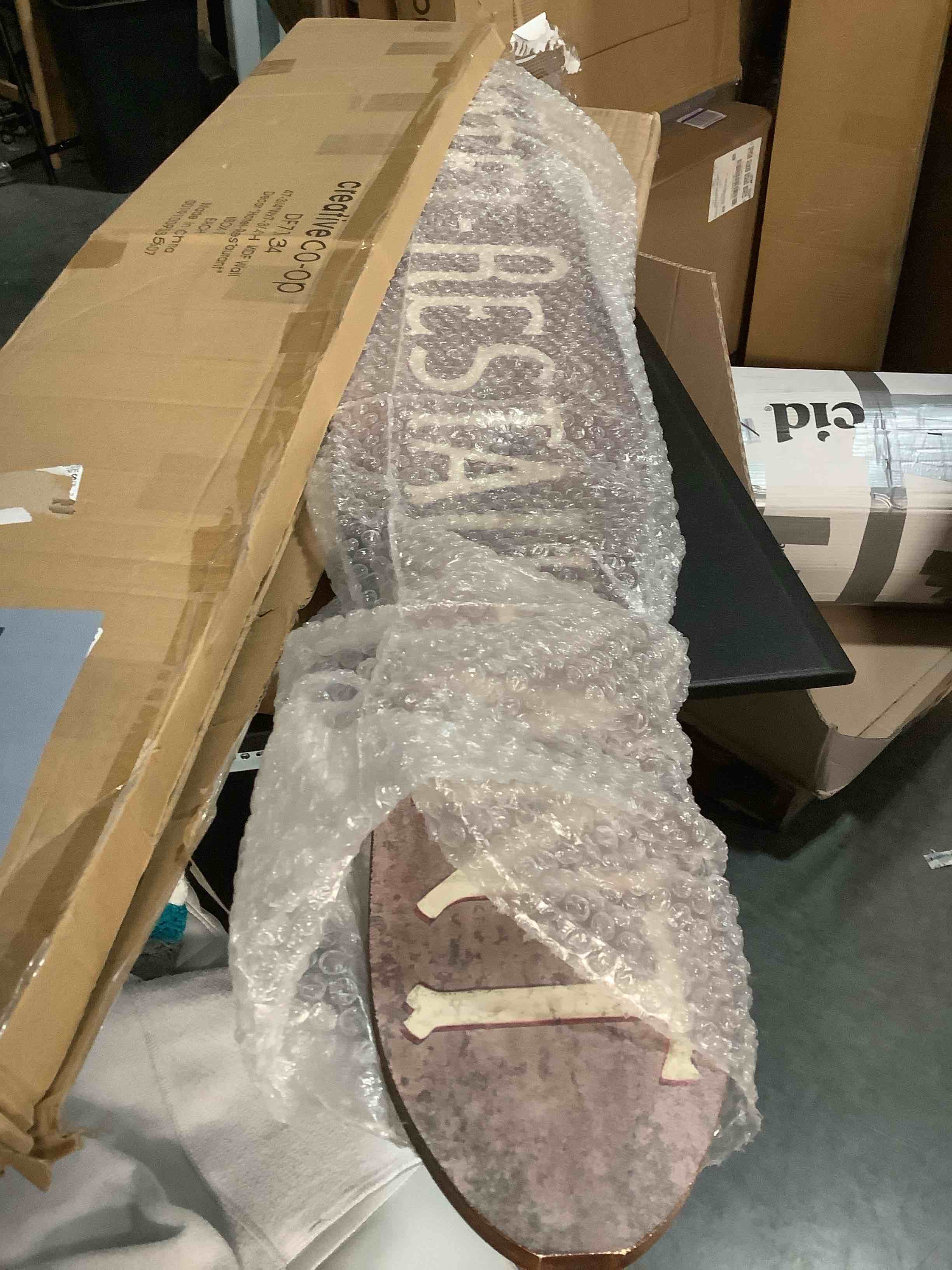 Condition photo showing Good Condition for Creative Co-Op Vintage Wood "Hotel Restaurant" Wall Art, Natural