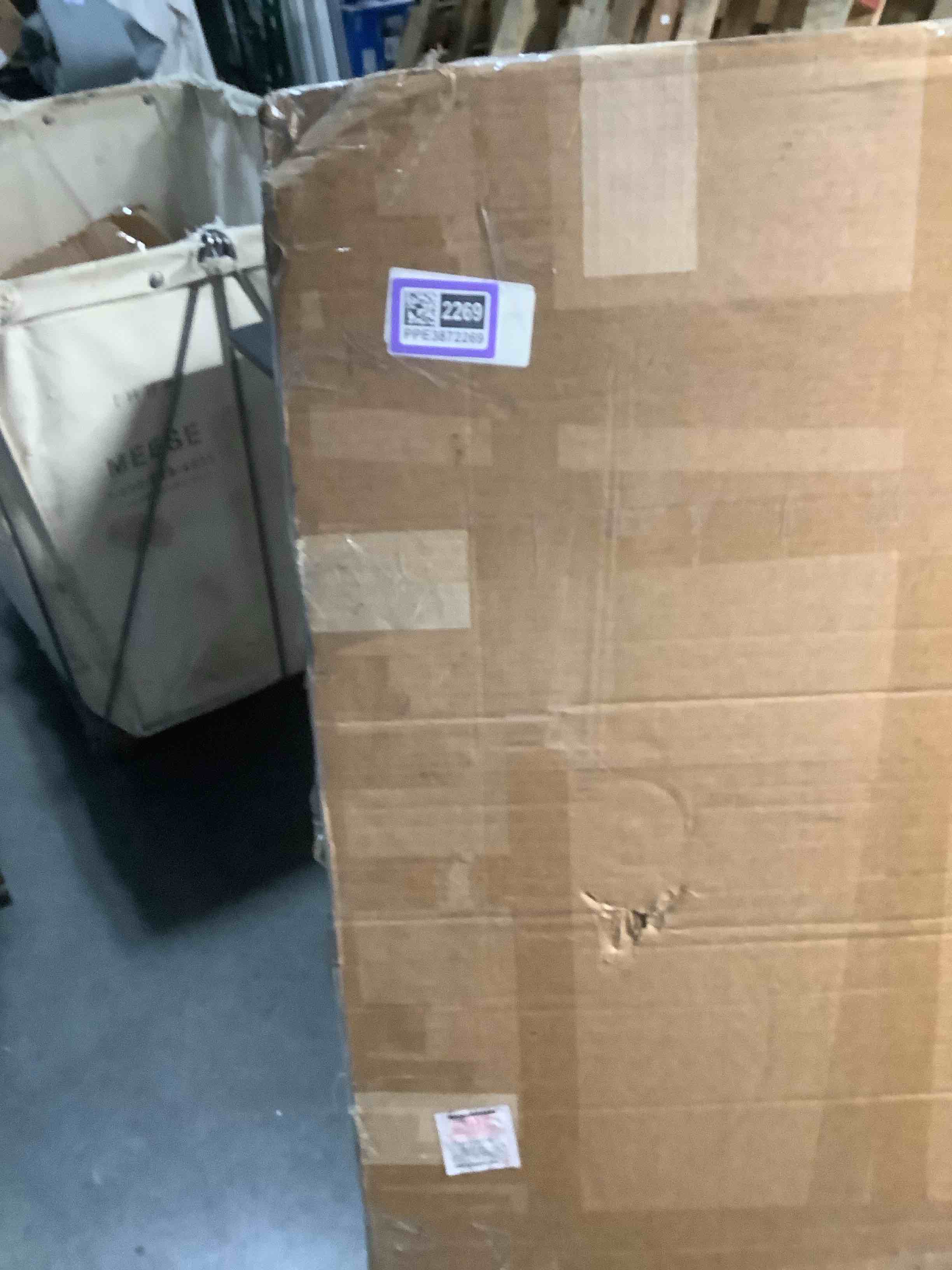 Condition photo showing As Is for Floortex® Exclusive Phthalate Free Vinyl Rectangular Chair Mat for Carpets up to 1/4" - 48" x 36" - Ships Flat