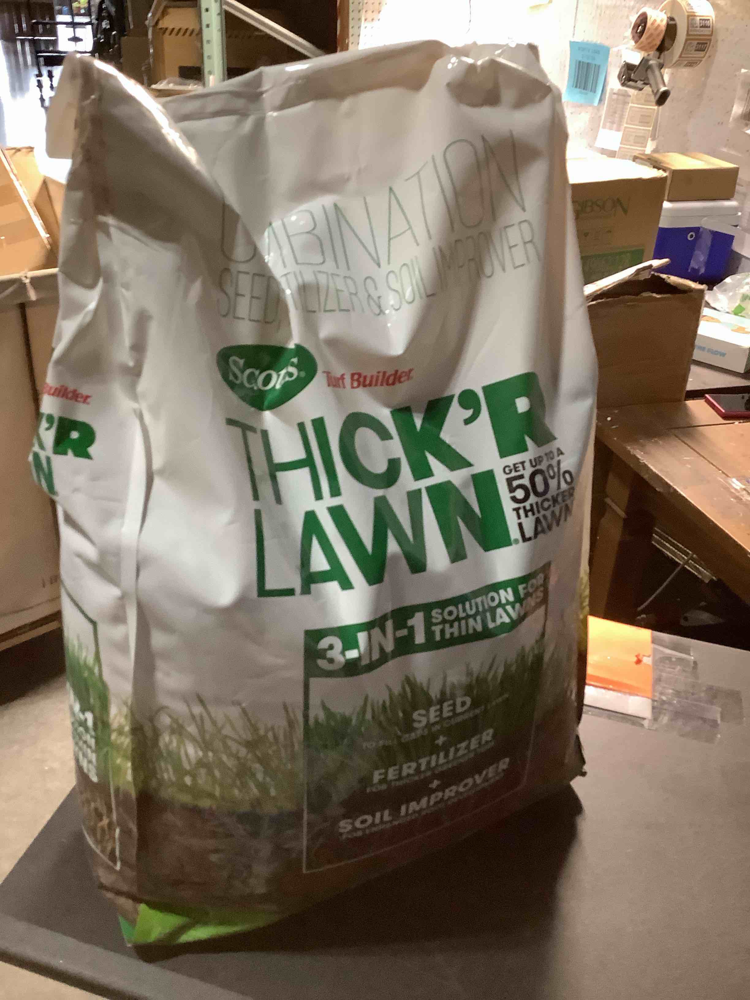 Condition photo showing Good Condition for Scotts Turf Builder THICK'R LAWN Grass Seed, Fertilizer, and Soil Improver for Tall Fescue, 4,000 sq. ft., 40 lbs.