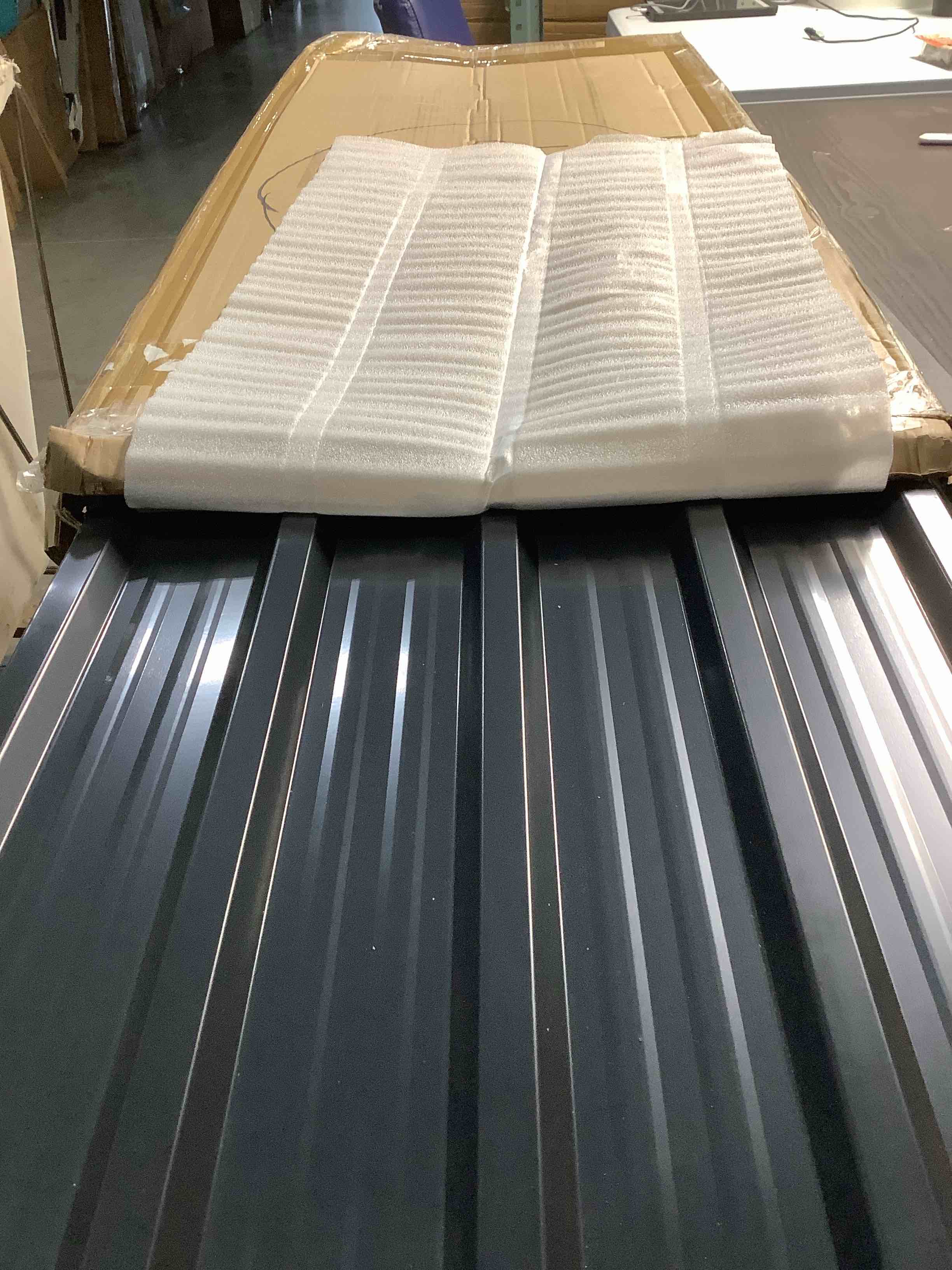 Condition photo showing As Is for SIMILAR PRODUCT 4 pieces Metal Roof Panels 42.52X16.77 in 10 PCS Galvanized Steel Corrugated Tin Roofing Panels Gazebo Top Cover Garages,Grey