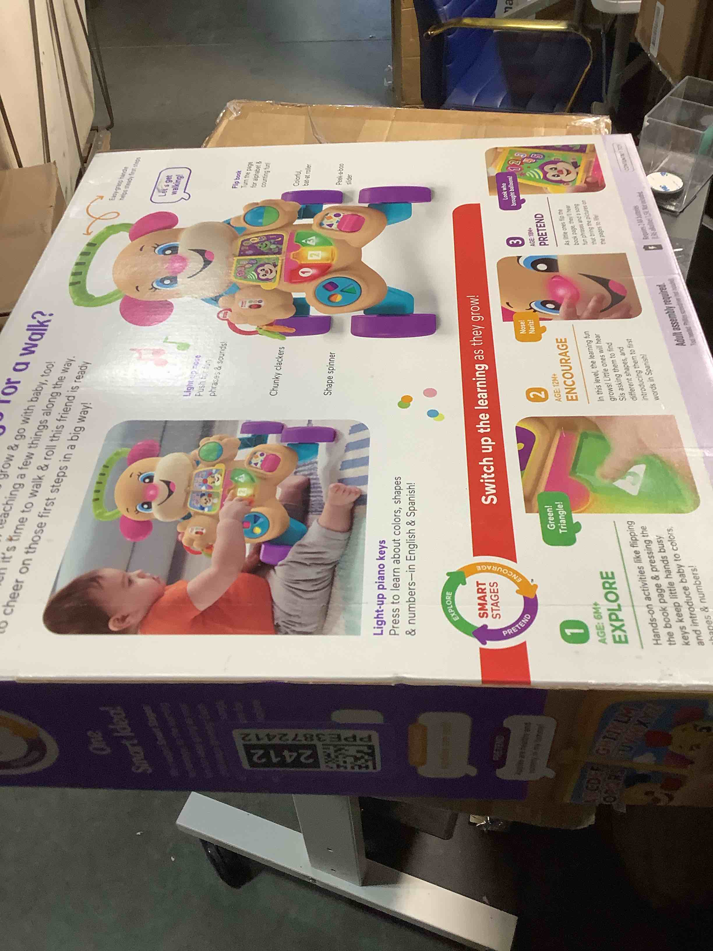 Condition photo showing Good Condition for Fisher-Price Baby Toy Laugh & Learn Smart Stages Sis Walker with Educational Music Lights & Activities for Infants Ages 6+ Months