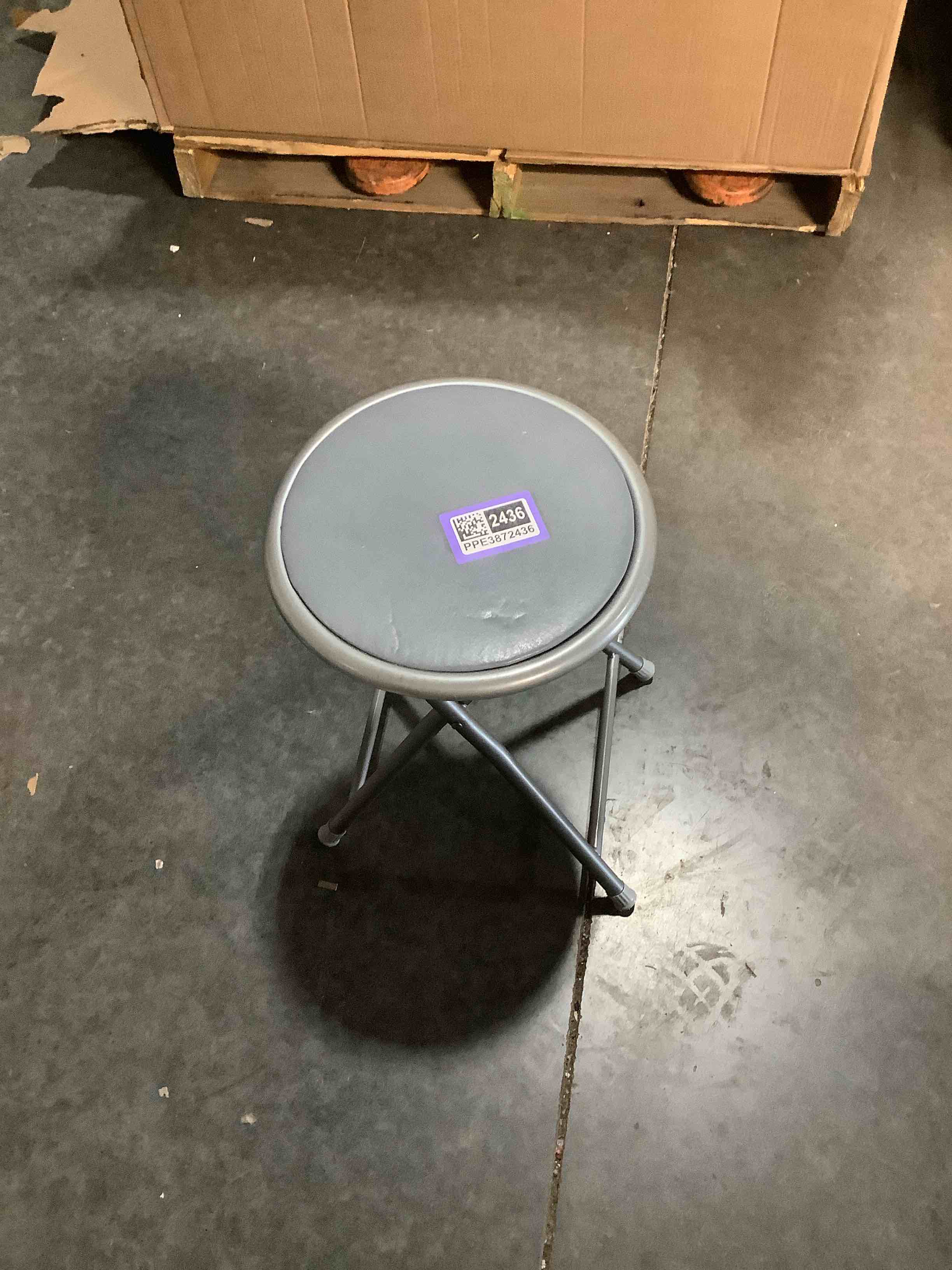 Condition photo showing Good Condition for Folding Stool - Backless 18-Inch Stool with 225lb Capacity for Kitchen or Rec Room - Portable Indoor Counter Bar Stools by Lavish Home (Gray)