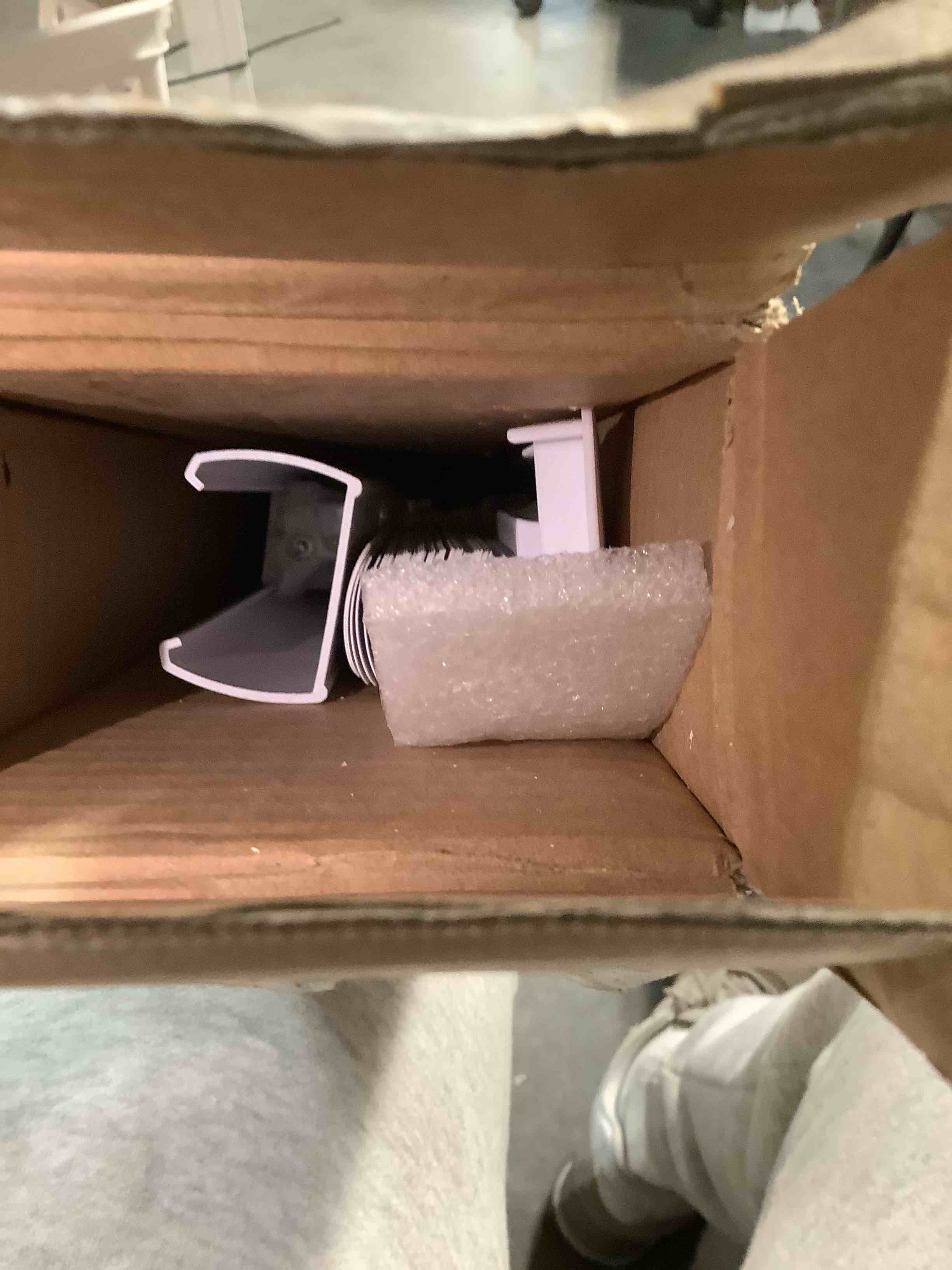 Condition photo showing As Is for CHICOLOGY Cordless 1-Inch Vinyl Mini Blinds  Gloss White (Room Darkening) 46 W X 60 H