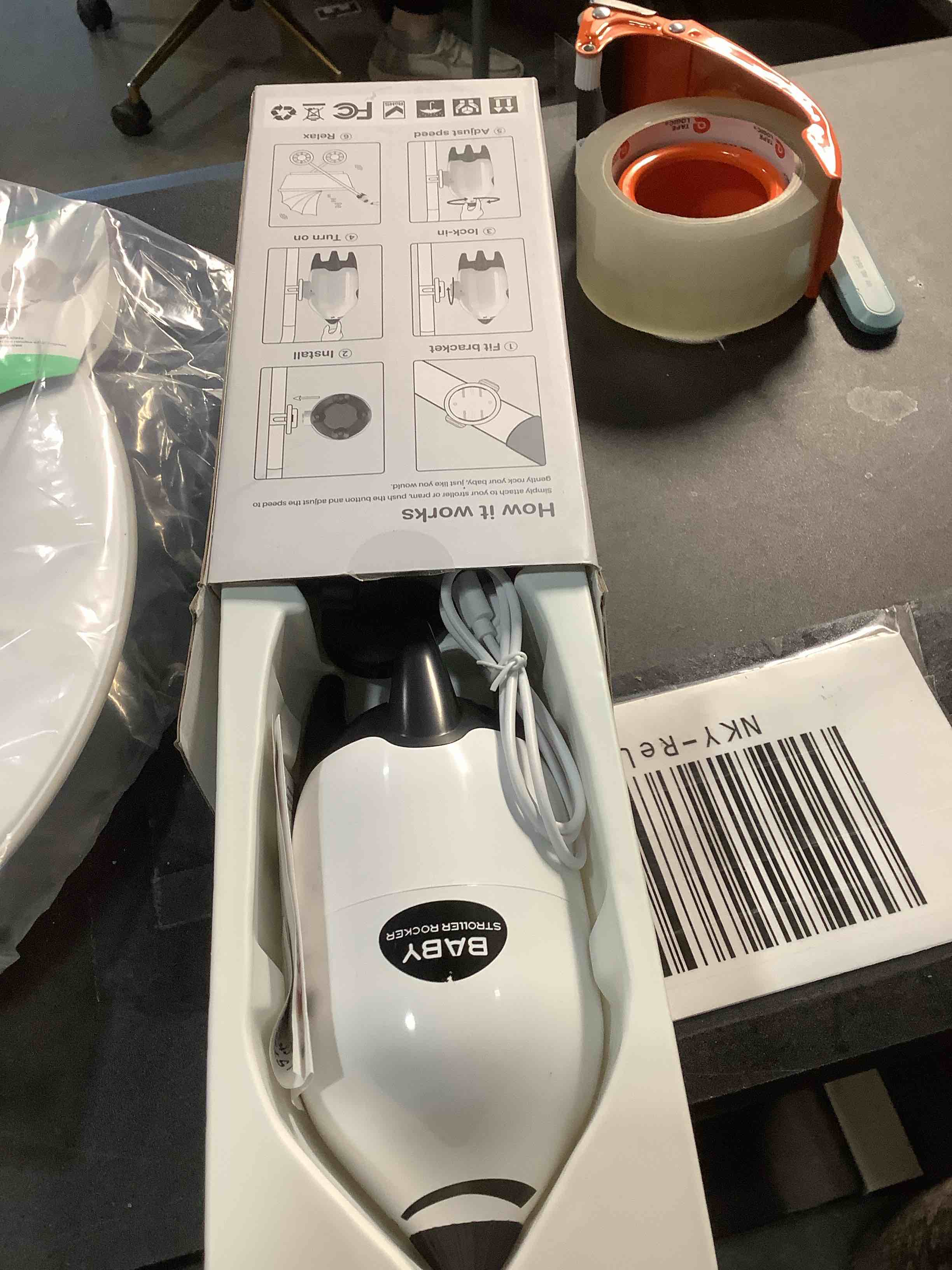 Condition photo showing Good Condition for QNHMPW Baby Rocker, Portable Baby Bouncer Gently Rocks Any Stroller or Pram, Baby Vibrating Soother Adjustable Speed and USB Rechargeable, Baby Sleep Aid Newborn Essentials Must Haves Gifts White