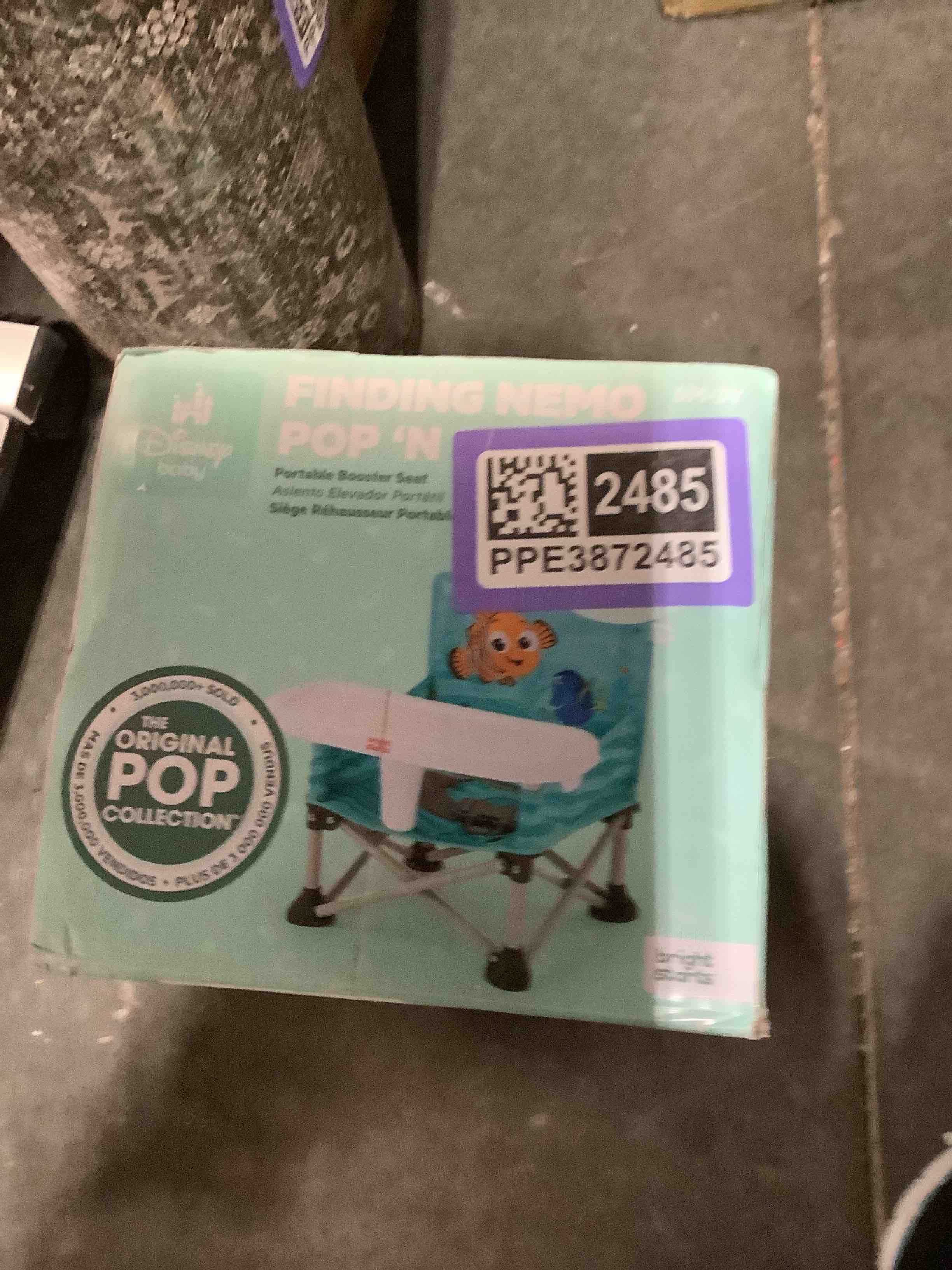 Condition photo showing New/Like New for Bright Starts Disney Finding Nemo Pop 'N Sit Portable Booster, Indoor/Outdoor Use, Floor Seat with Feeding Tray, 6 Mos - 3 Yrs