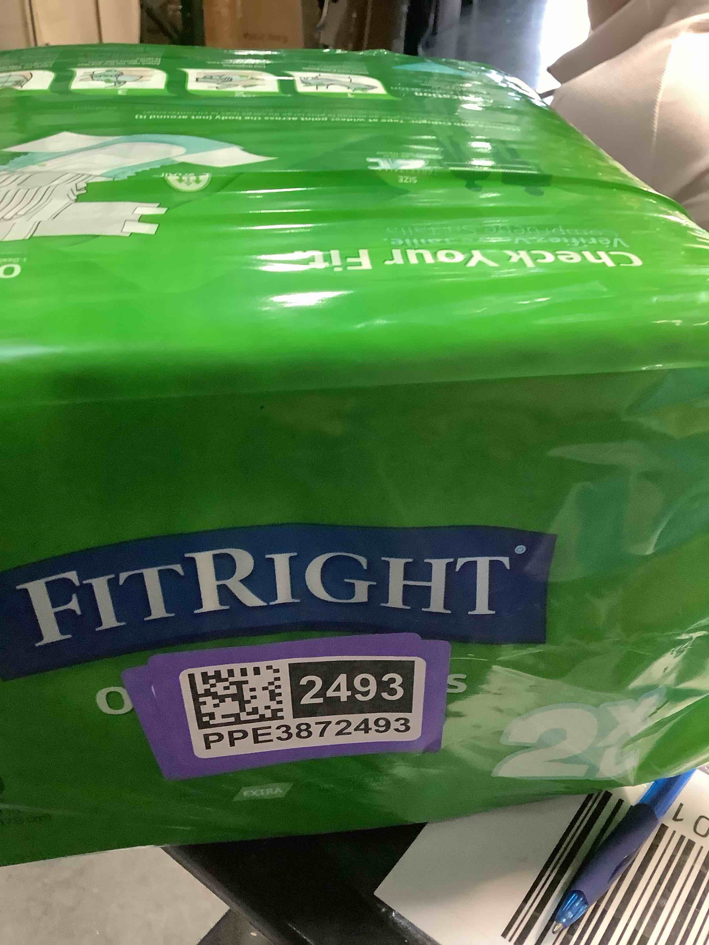 Condition photo showing Good Condition for FitRight Adult Diapers, Extra+ Heavy Absorbency, XL (Waist Size 56in-64in), 20 Count, OptiFit Incontinence Briefs for Men and Women, Disposable, Moisture-Wicking, Leak Protection, 20 Count X-Large