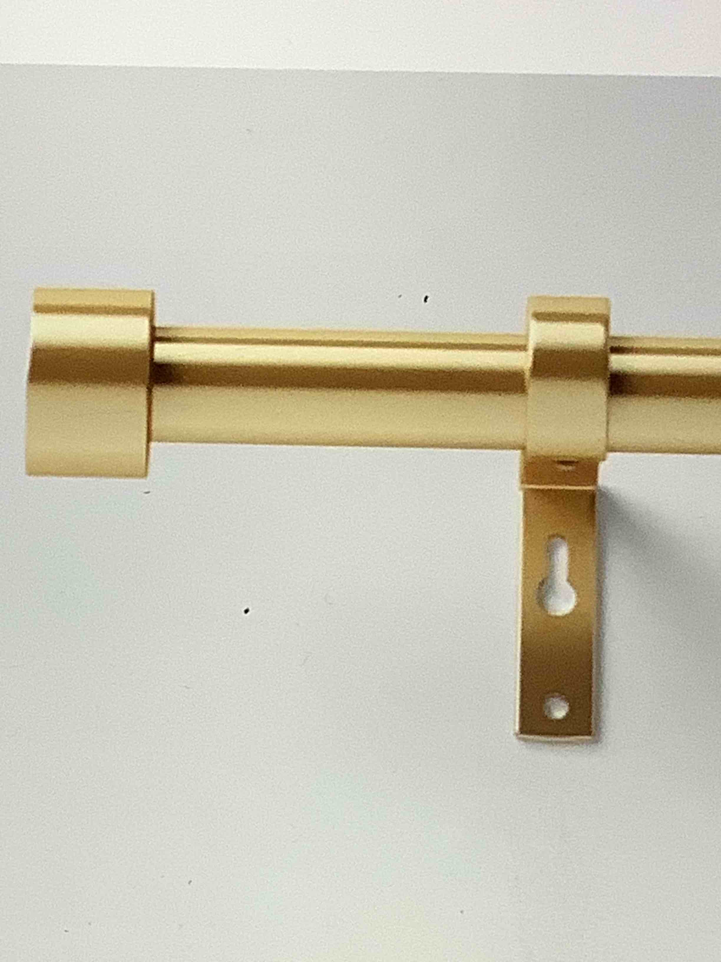 36” - 66” dauntless curtain rod brass threshold adjustable gold steel single rod 20lb capacity