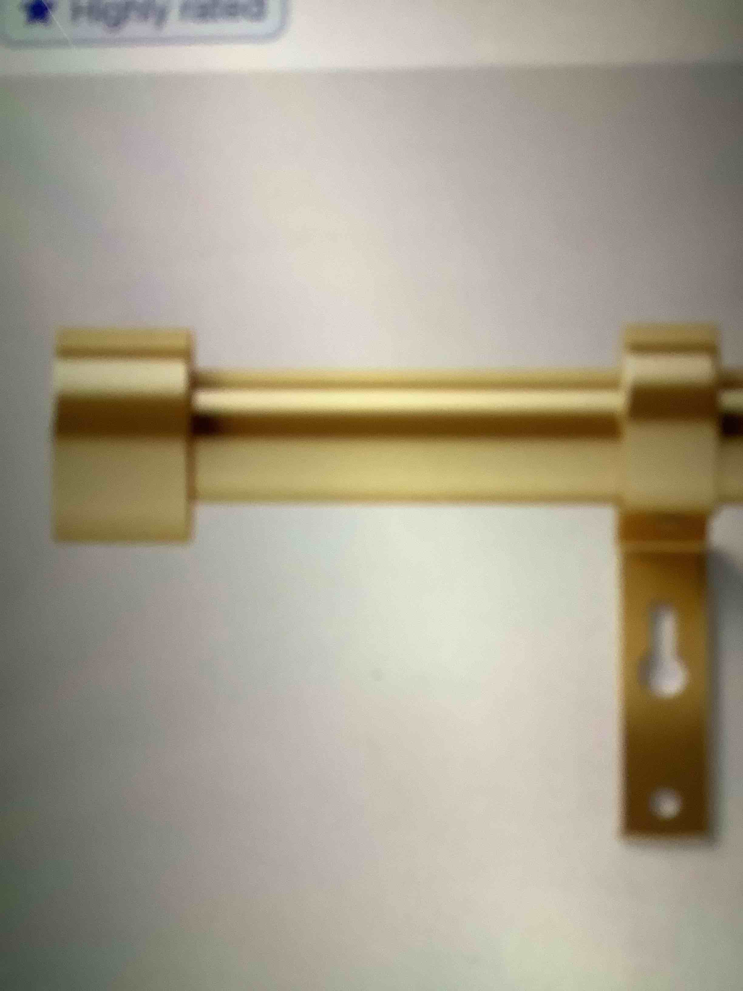 36” - 66” dauntless curtain rod brass threshold adjustable gold steel single rod 20lb capacity