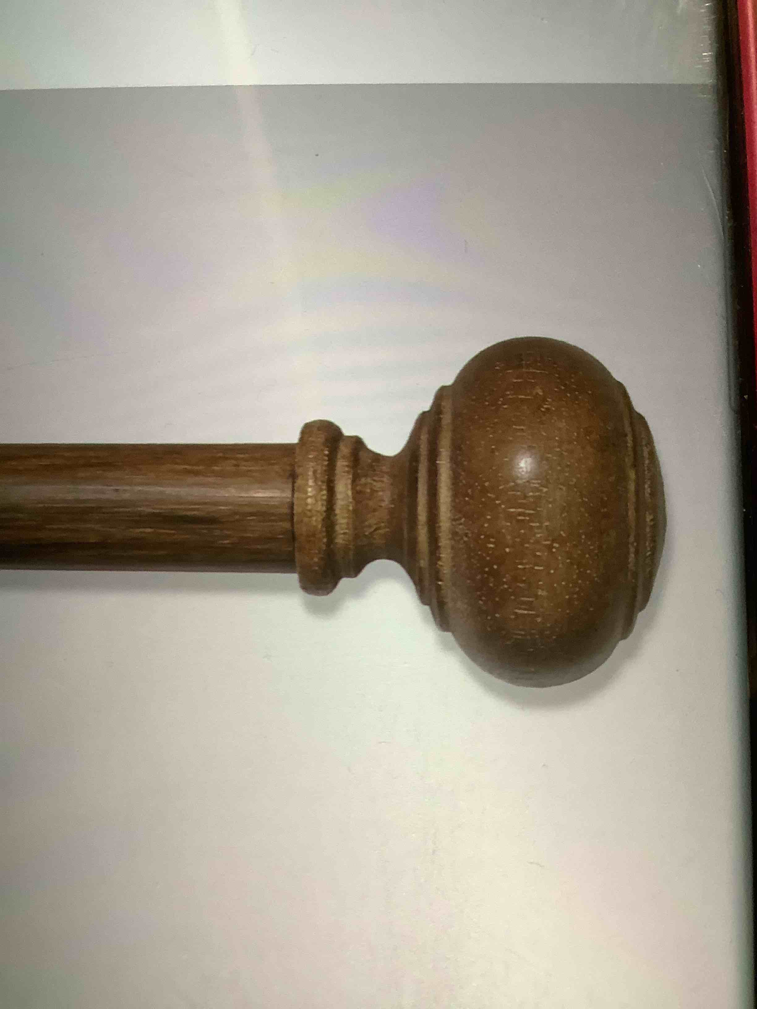 36” - 66” faux wood curtain rod brown threshold 