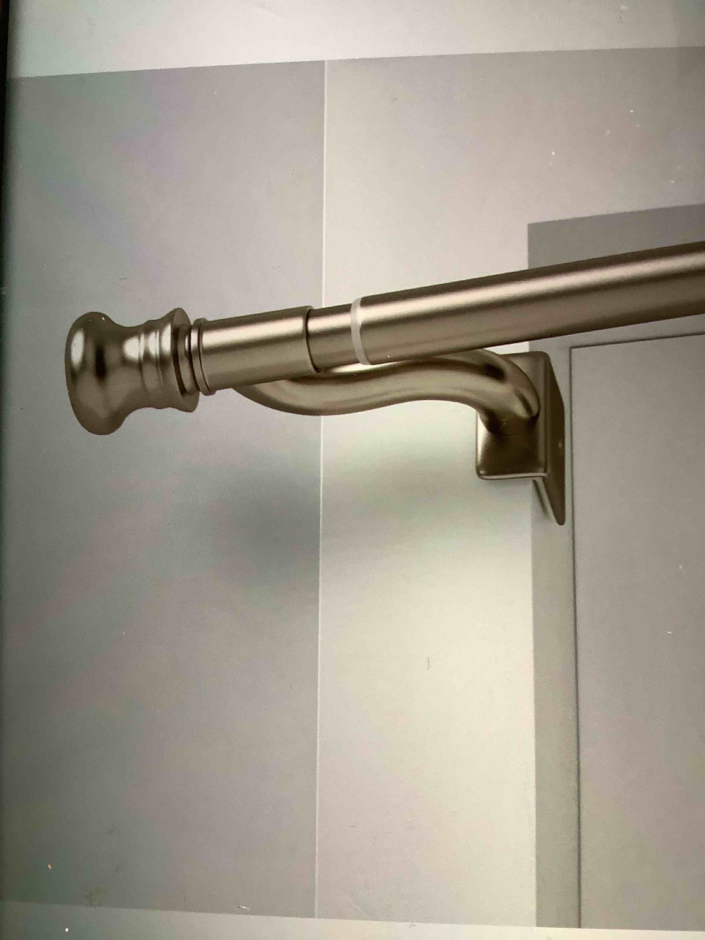 48”x 84”;twist and shout easy install curtain rod brushed nickel missing hardware 