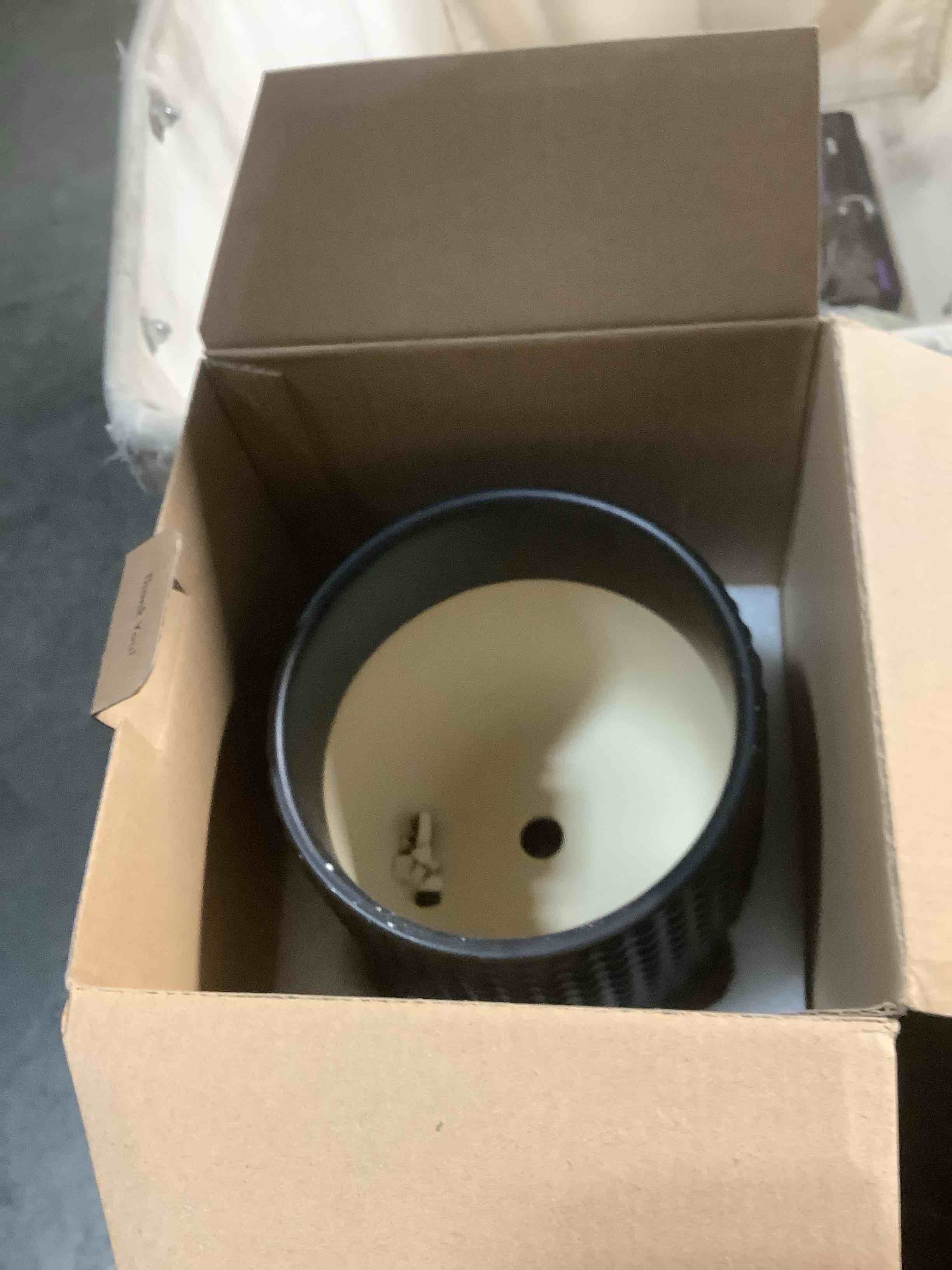 Condition photo showing As Is for D'vine Dev 6 Inch Ceramic Beaded Stoneware Planter Pot - Flower Pot with Drainage Holes and Saucers for Indoor Succulent Plants or Flowers, Ebony Matte, 27-C-X-6 5.8 Inch Ebony Matte