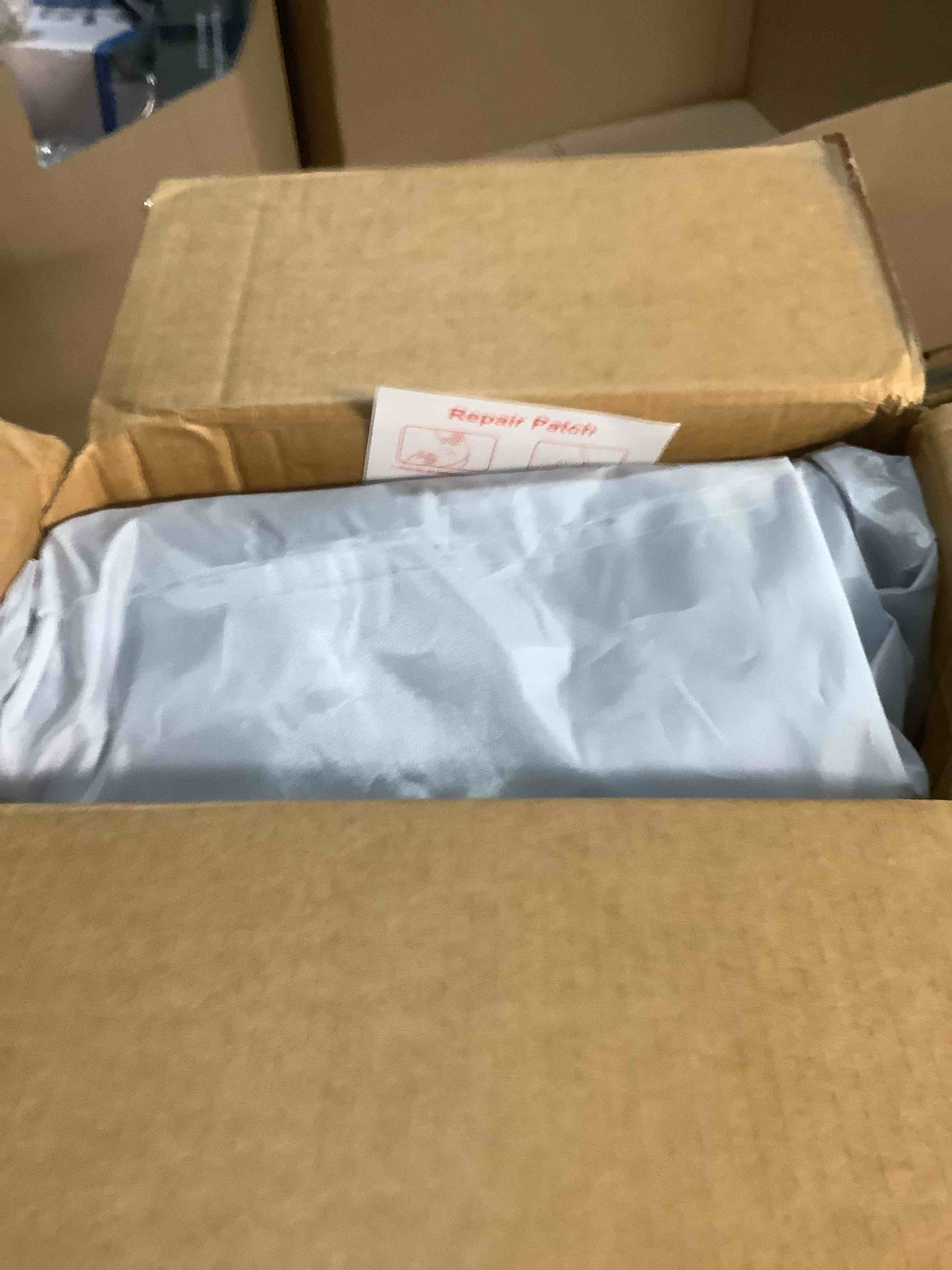 Condition photo showing As Is for InnoTruth Air Mattress Queen with Built in Pump, Inflatable Mattress Blow up Mattress, Family Choice Award Winner, 18" Colchones Inflables Foldable Air Bed for Guest & Home, Ideal for Camping, 650lbs 18" Height (Grey) Queen