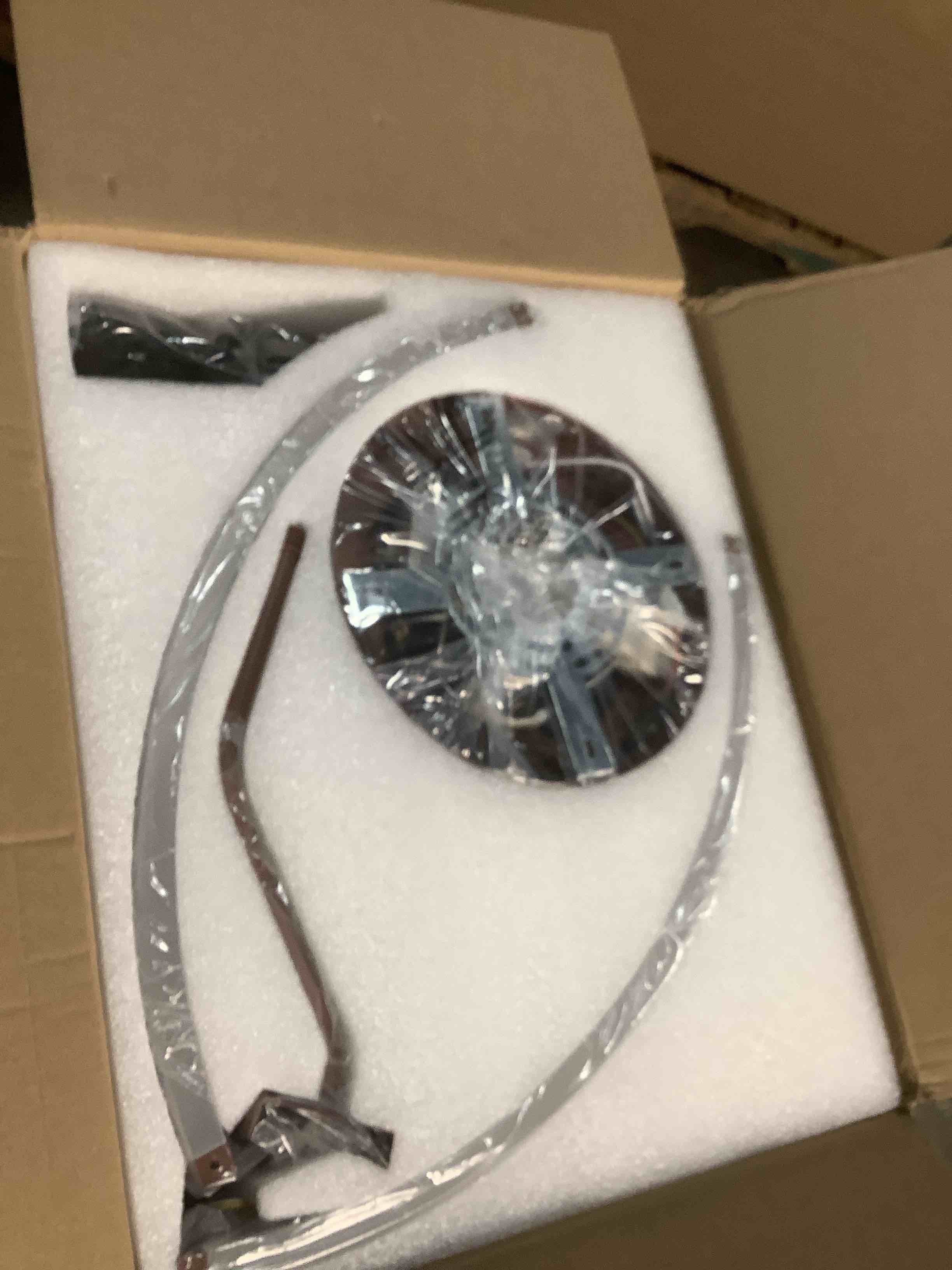 Condition photo showing Good Condition for ZMISHIBO 24 Inch Ceiling Fans with Lights and Remote, Modern Low Profile Ceiling Fan, 3000-6000K Dimmable Flush Mount LED Fan Light, 6 Wind Speeds, Fandelier Ceiling Fans for Bedroom- Brown Brown 24 INCH