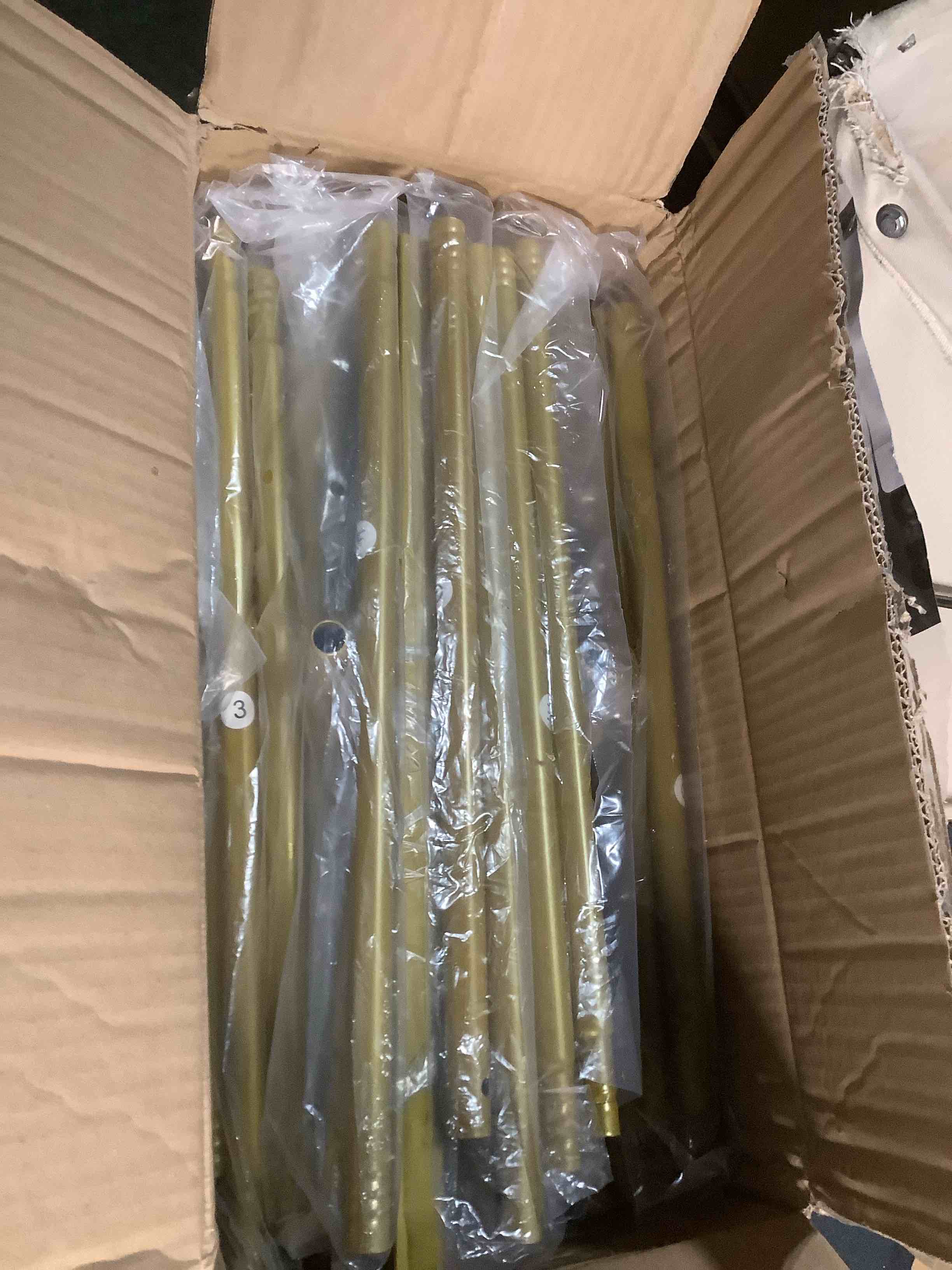 Condition photo showing Good Condition for Wedding Arch Backdrop Stand Set of 2 (7.3FT/6FT), Gold Metal Arch Backdrop Stand,Balloon Arch Stand for Wedding Ceremony Baby Shower Outdoor Indoor Birthday Party Graduation Decoration,Gold