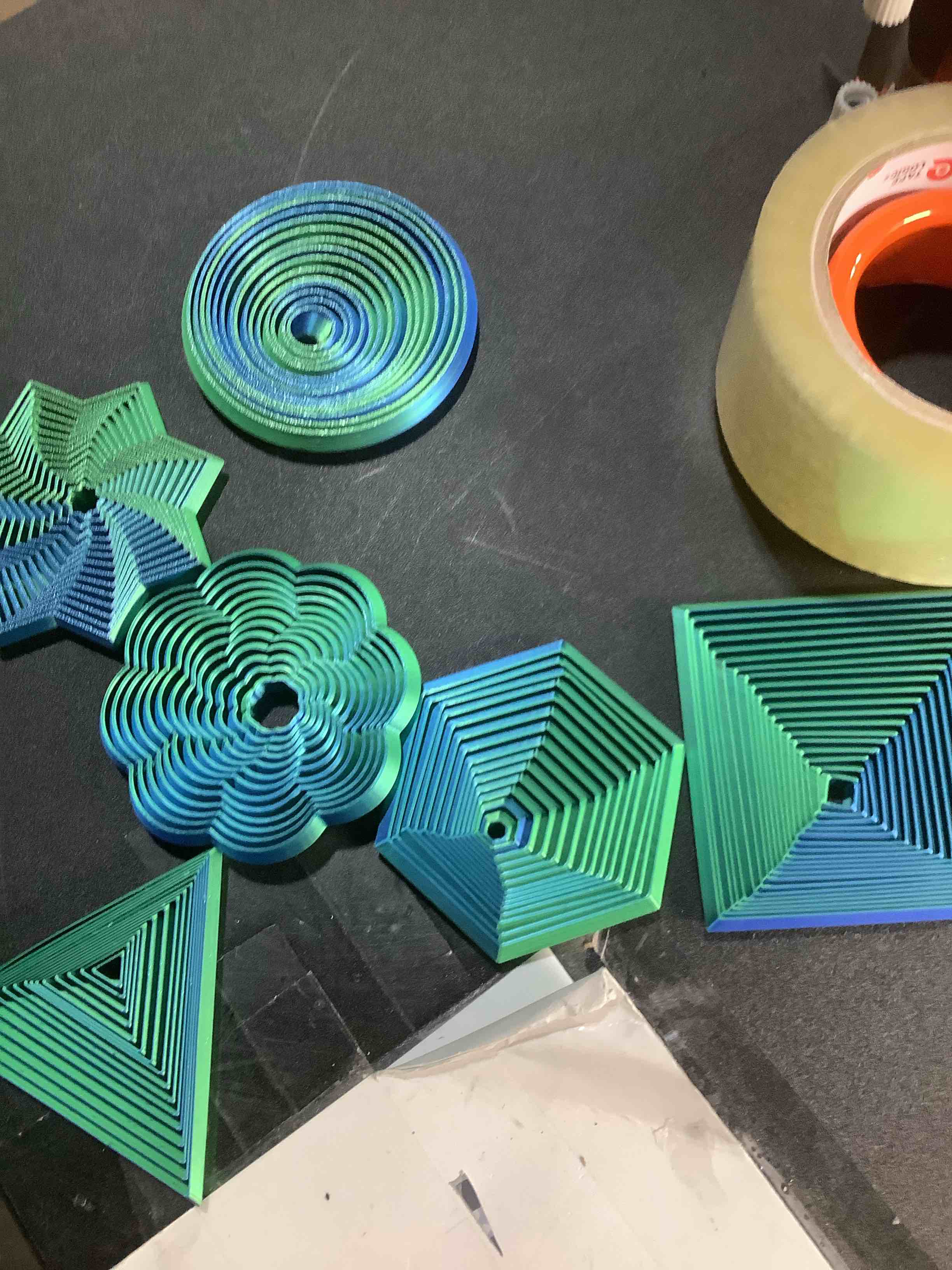 Condition photo showing Good Condition for 6 Pcs Fractal Fidget Hexagon 3D Printed Fidgets Stress Relief Sensory Tool Colorful Whirling Spiral Meditation Tool for ADHD Autism Birthday Gift Easter Basket Stuffers(Blue Green)