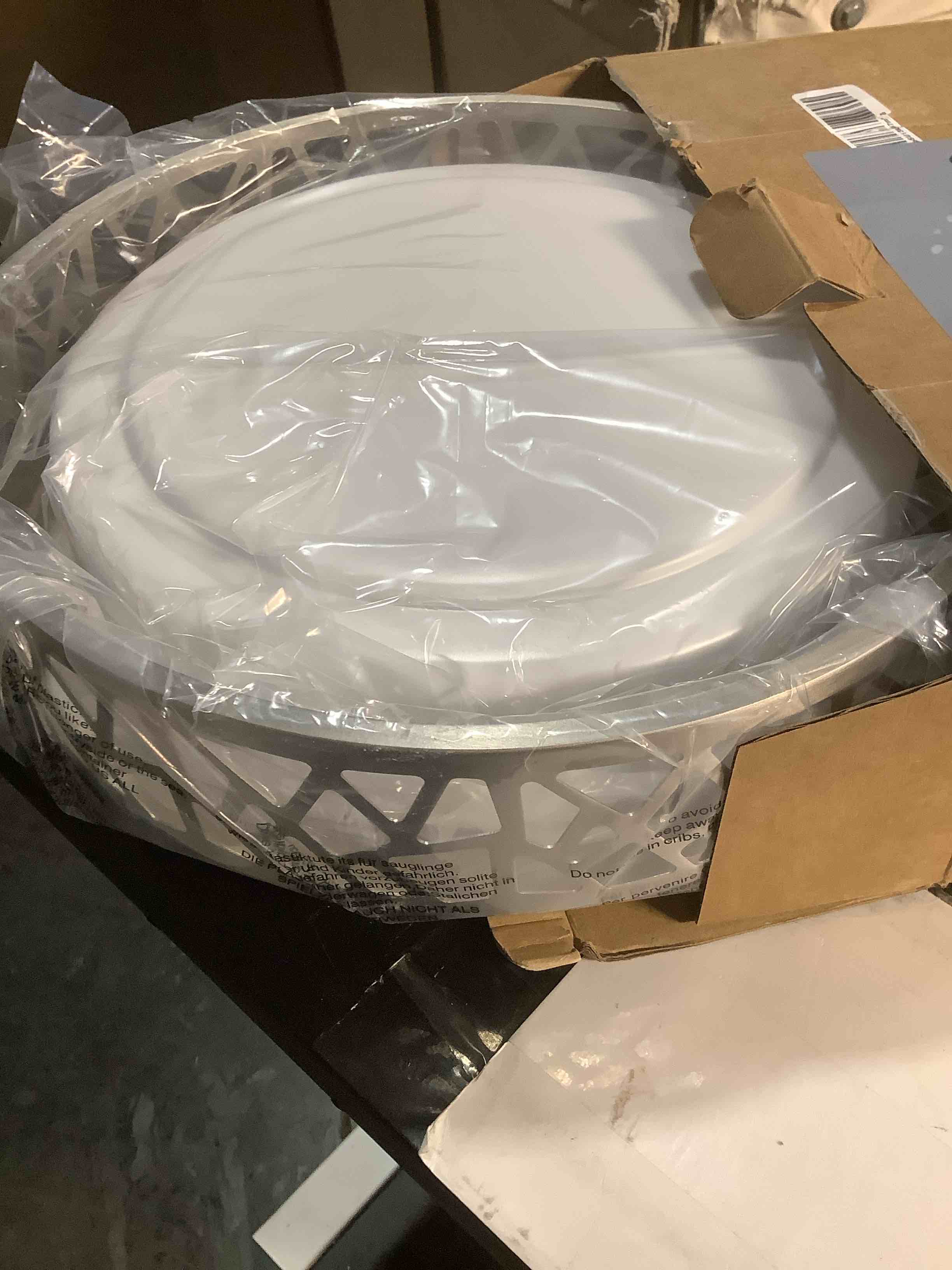 Condition photo showing Good Condition for Flush Mount Light Fixtures, 12 Inch Dimmable LED Kitchen Ceiling Lights, 15W 1100 Lumens 3000K Warm White, ETL Listed,Brush Nickel Finished,Metal Body and Acrylic Shade Brushed Nickel 12IN-1PK