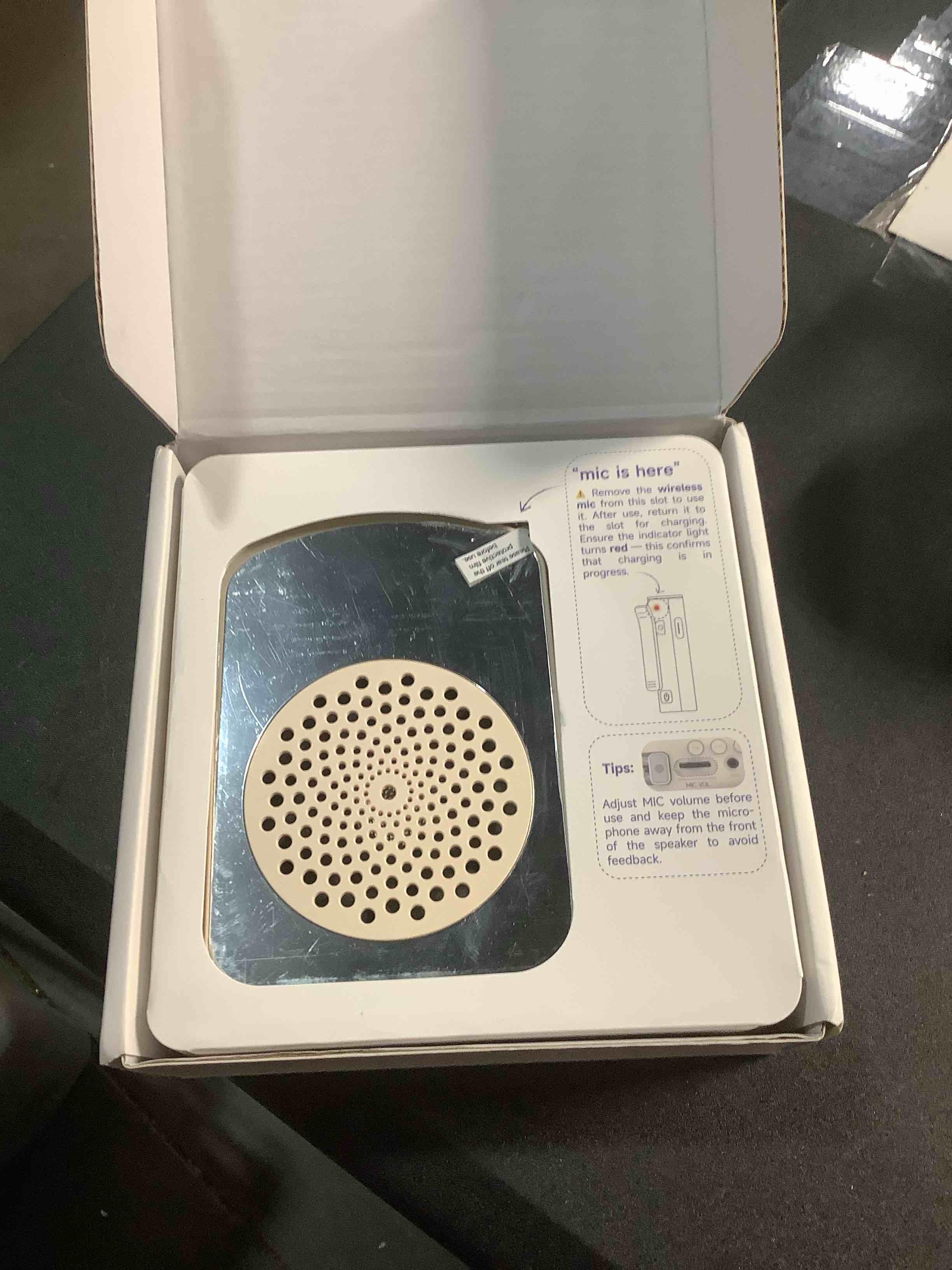 Condition photo showing Good Condition for PRUNUS A10 Voice Amplifier Wireless with Lavalier Microphone Charging &Storage,Portable Voice Amplifier with Laple Mic Speaker,Mini Voice Amplifier for Classroom,Speech,Training Outdoor (Beige)