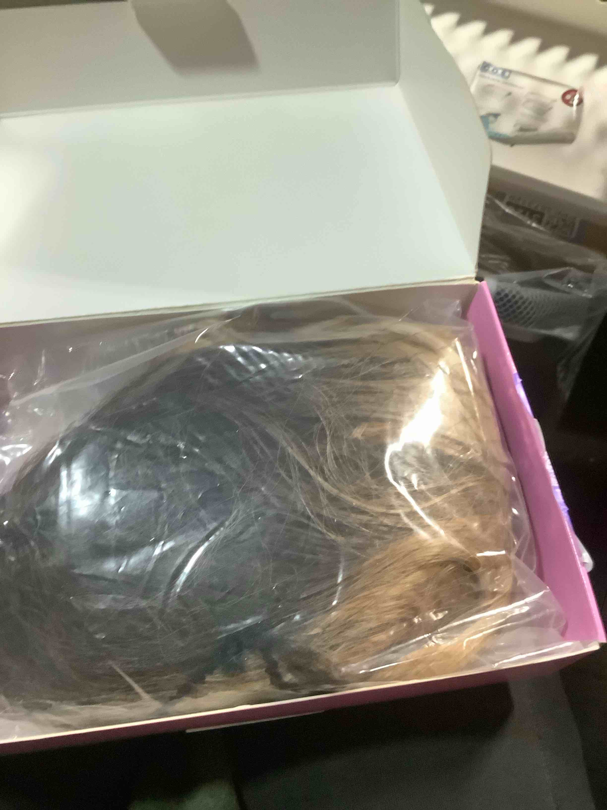 Condition photo showing Good Condition for AISI HAIR 14 Inch Dark Brown Ombre Blonde Wigs for Women - Shoulder Length Wave Wig with Pre-Cut Lace Hairline, Middle Part Natural Wavy Bob Synthetic Heat Resistant Fiber for Daily and Party dark brown ombre blonde 14 Inch