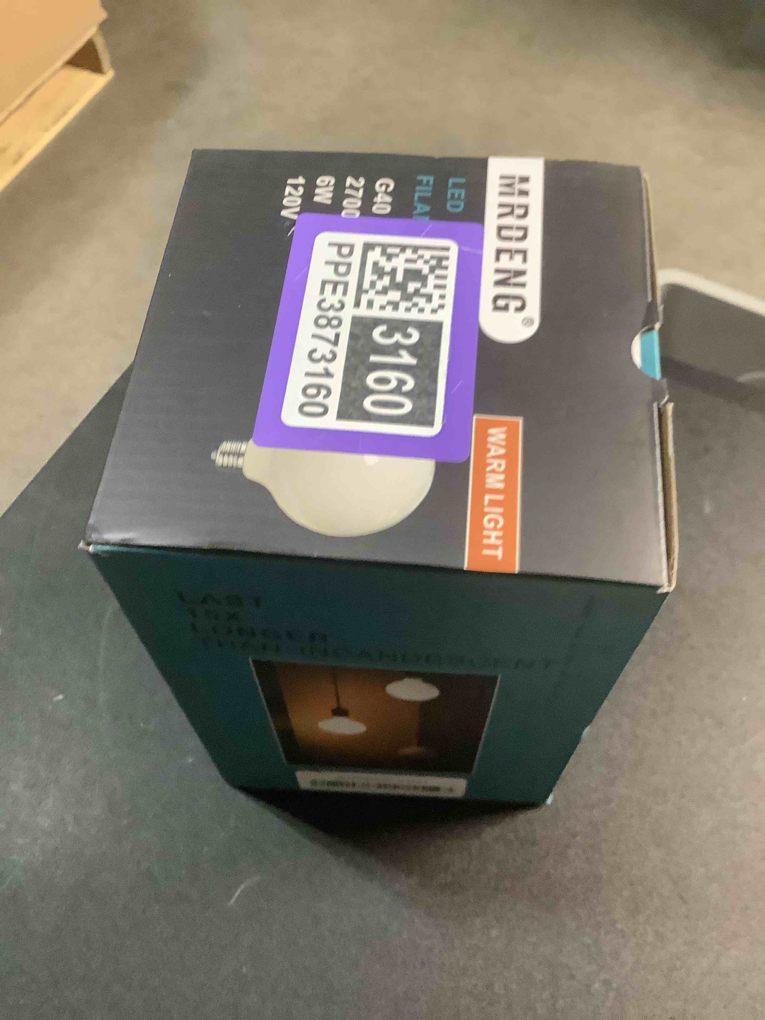 Condition photo showing Good Condition for MRDENG Globe Light Bulbs 60 Watt Replacement for Decorative,E26 Dimmable Soft White Large G40(G125) 6Watt(60Watt Equivalent) LED Bulb,2700K(Warm) Pack of 1 6W 2700K