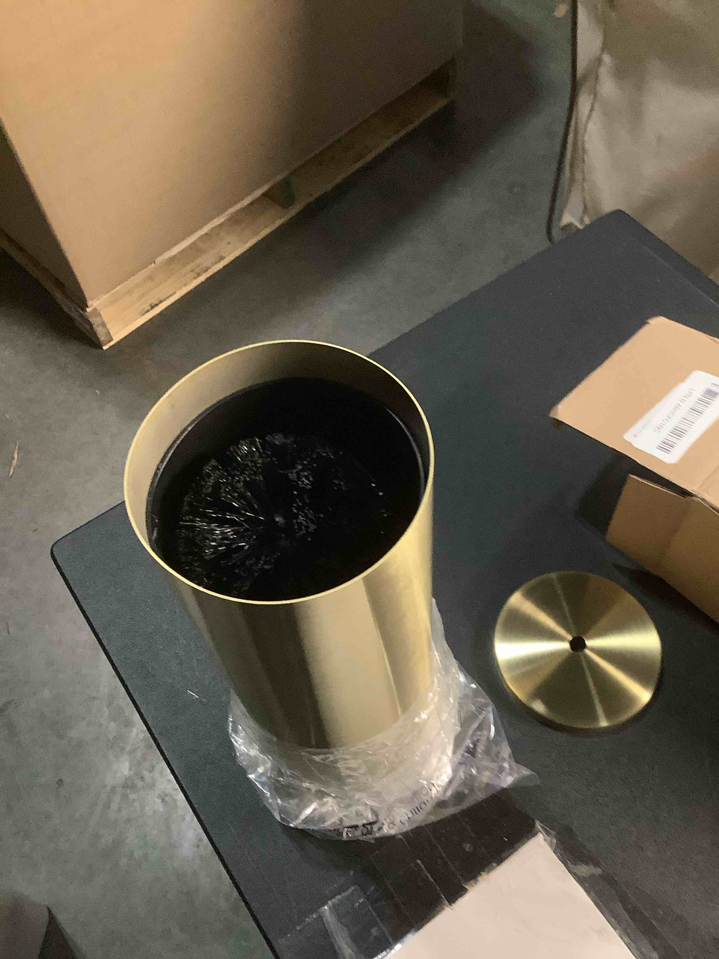 Condition photo showing Good Condition for Gold Toilet Brush and Holder Set - Brushed Stainless Steel Gold Toilet Bowl Brush and Holder with Replacable Head, Removable Inner Bowl, and Splash Protection - Dense Bristles for Through Cleaning